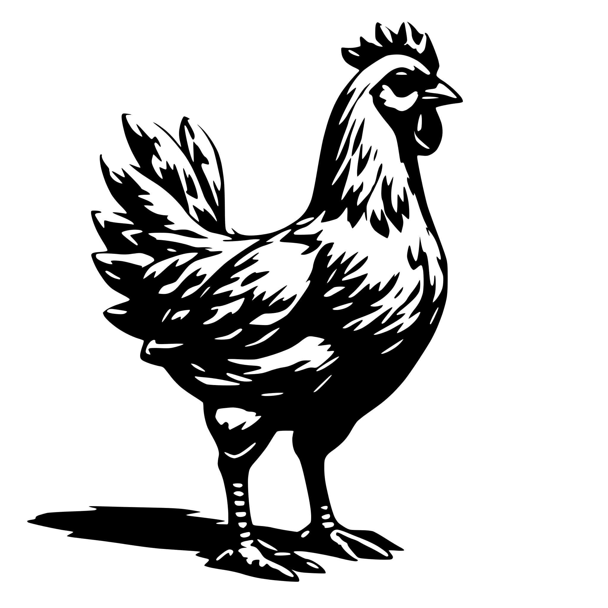 AI-generated SVG of a Generate a chicken. The perspective should be from the side AI-generated SVG of a Generate a chicken. The perspective should be from the side