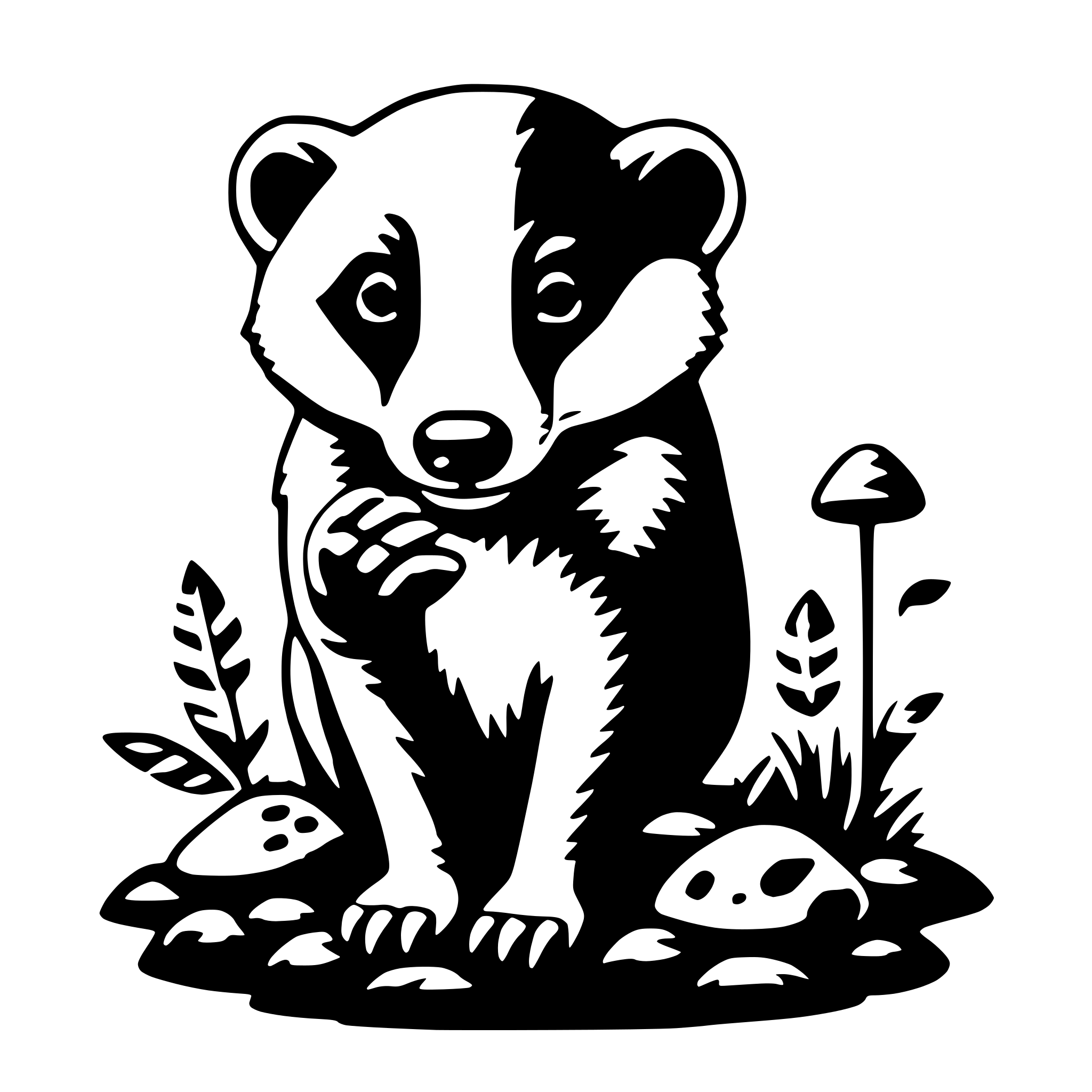 AI-generated SVG of 'badger with mushroom'