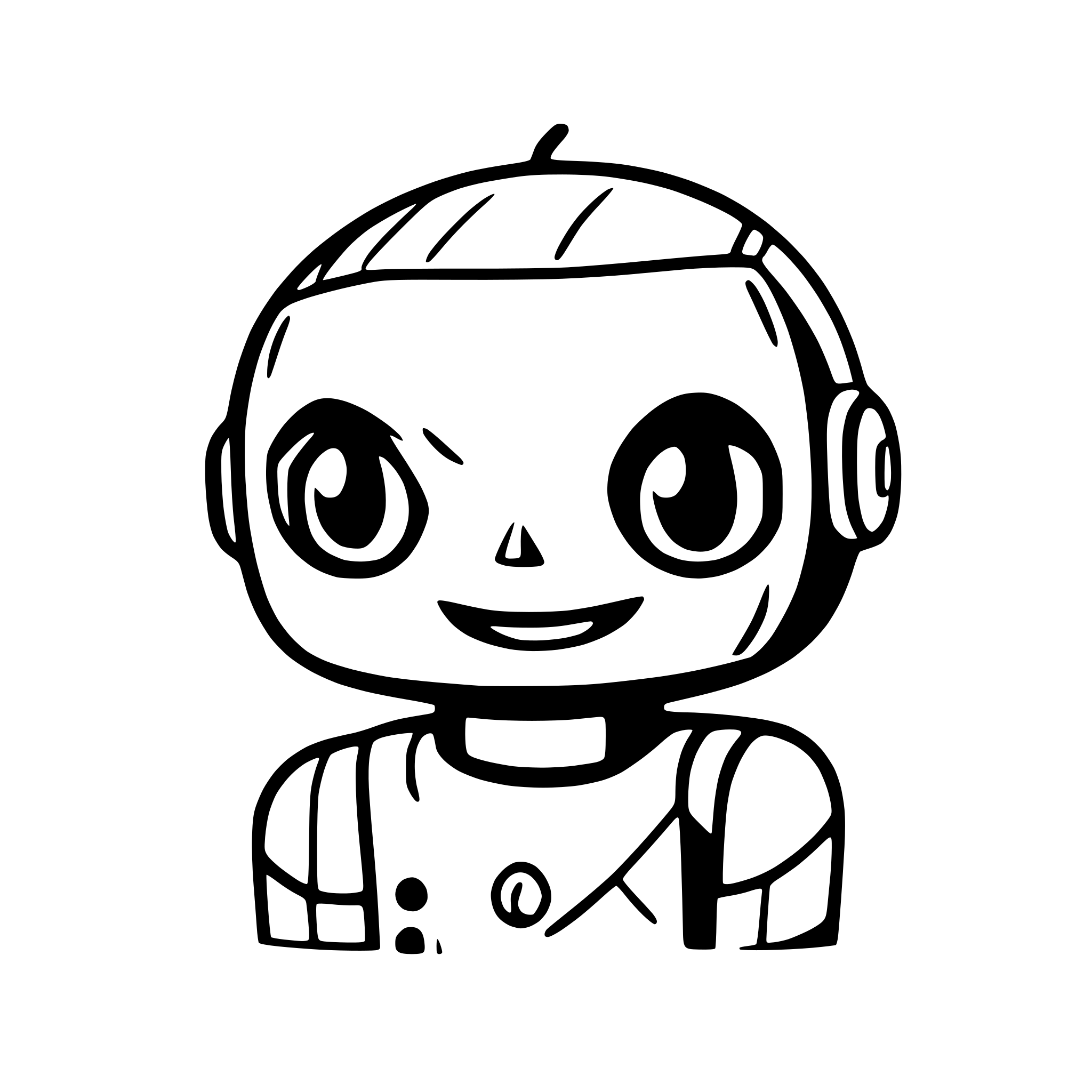 AI-generated SVG of 'Create a cute smiling robot face looking straight at the camera'