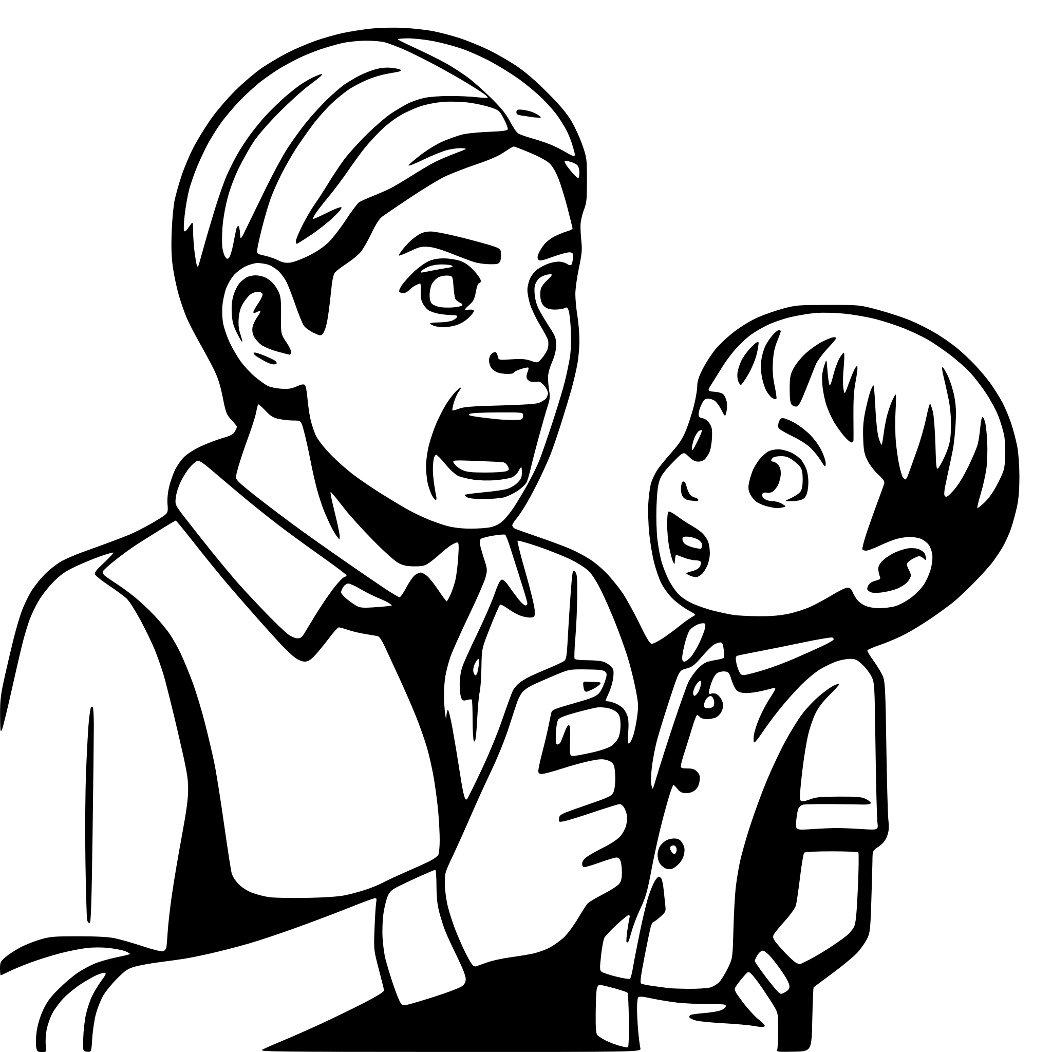 AI-generated SVG of a father shouting at his kid