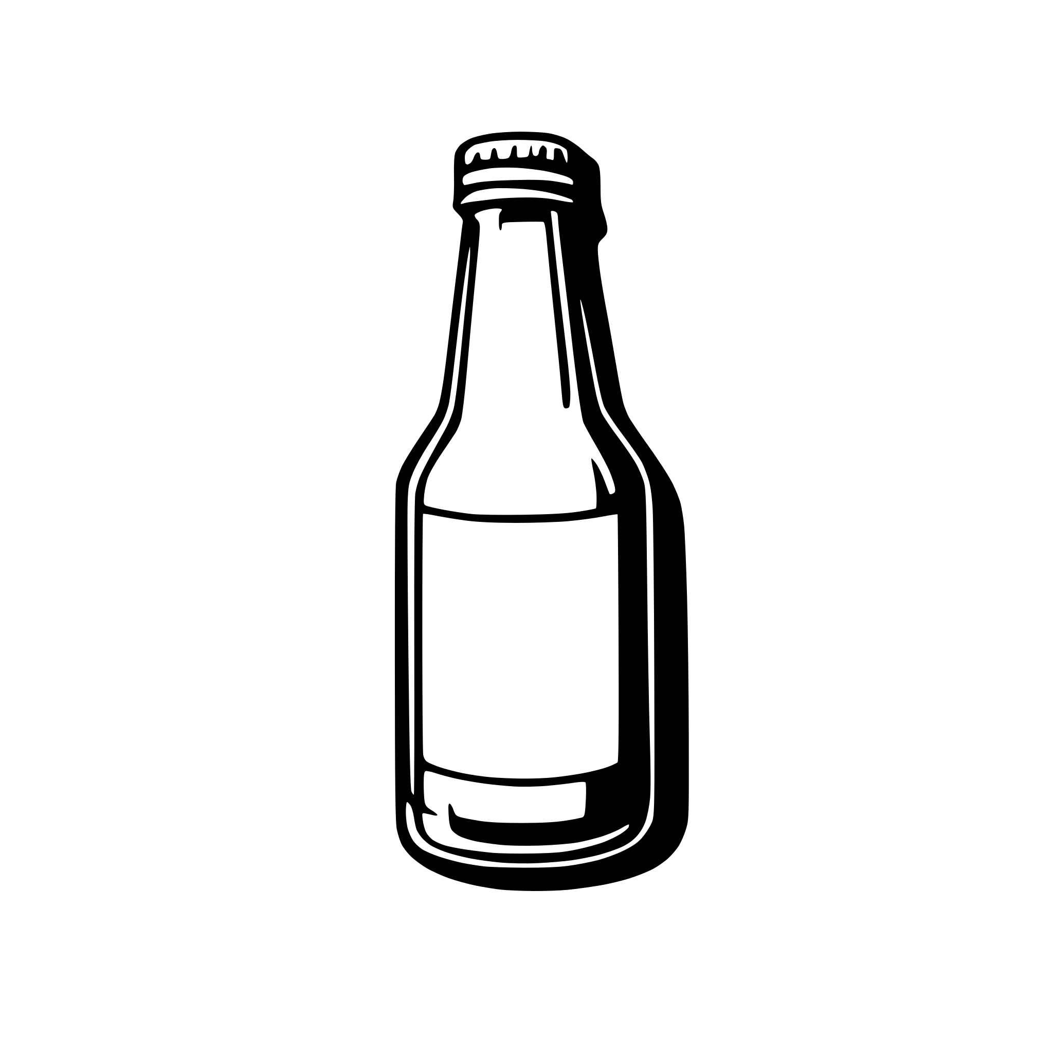 AI-generated SVG of a BEER BOTTLE WITH LABEL "RT"