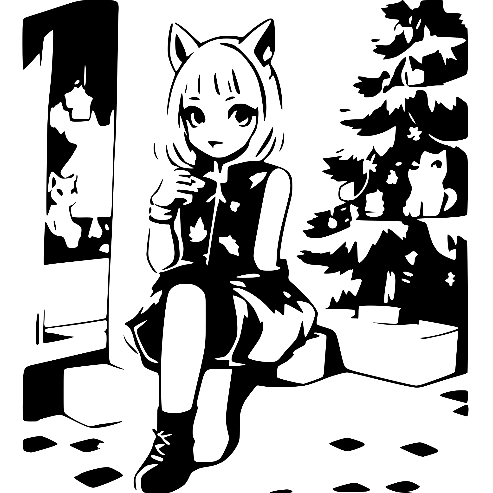 AI-generated SVG of a Cats and stockings for christmas