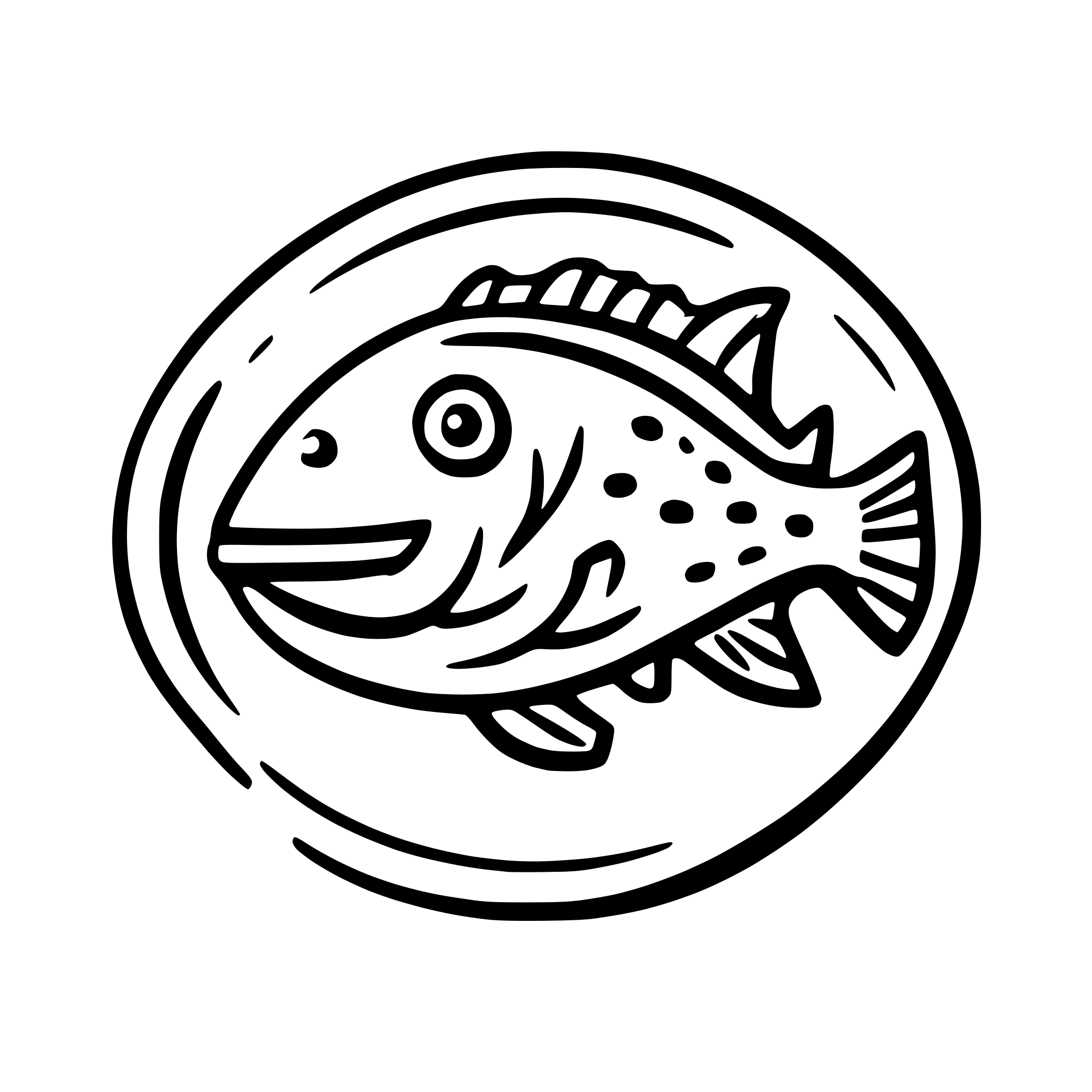 AI-generated SVG of a simple logo style depiction of a red snapper with a happy smile