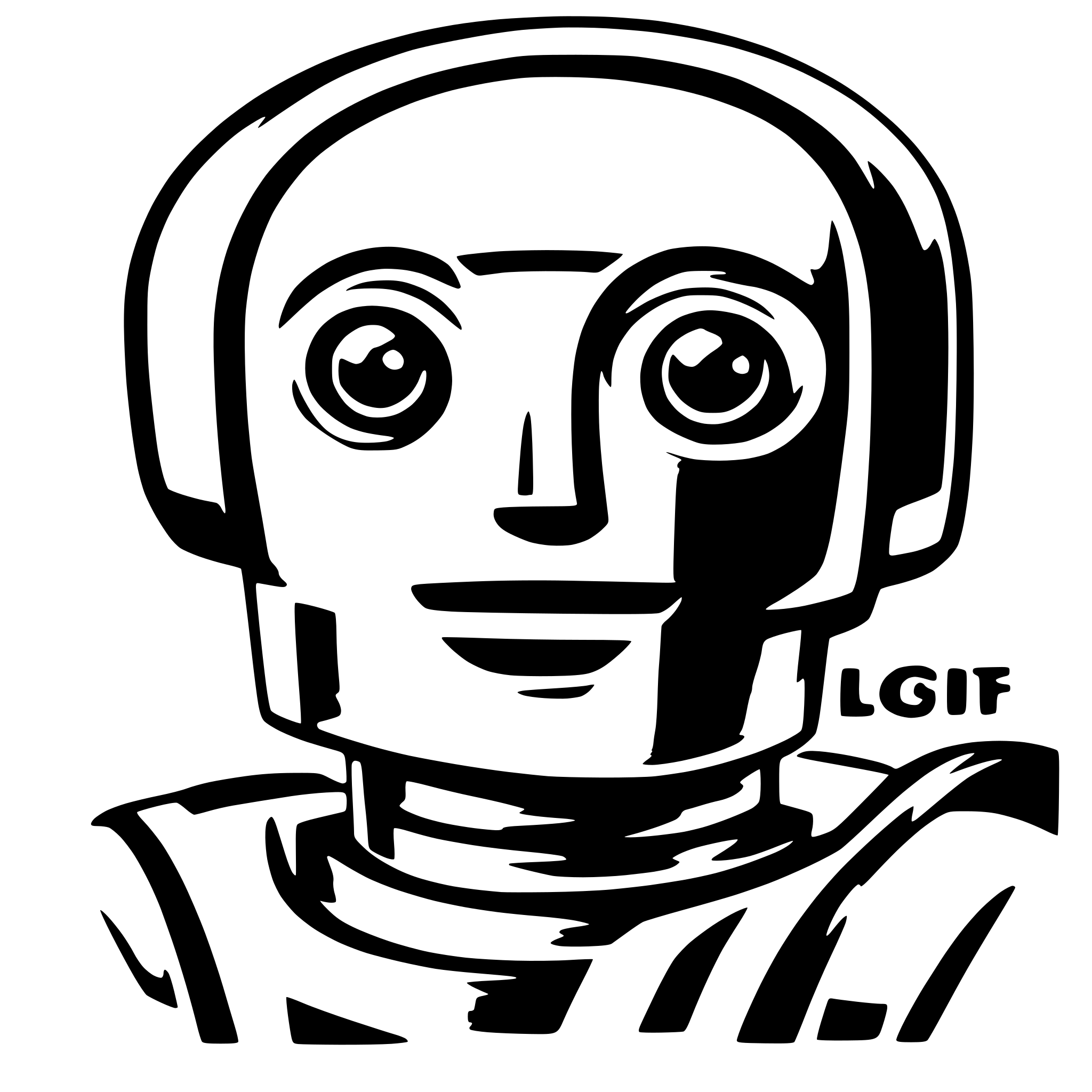AI-generated SVG of a robot looking up