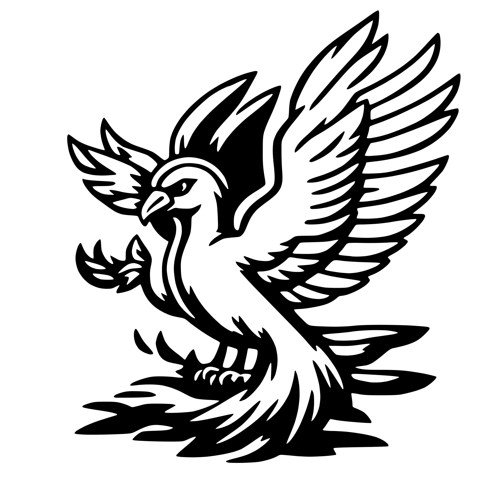 AI-generated SVG of 'phoenix rising'