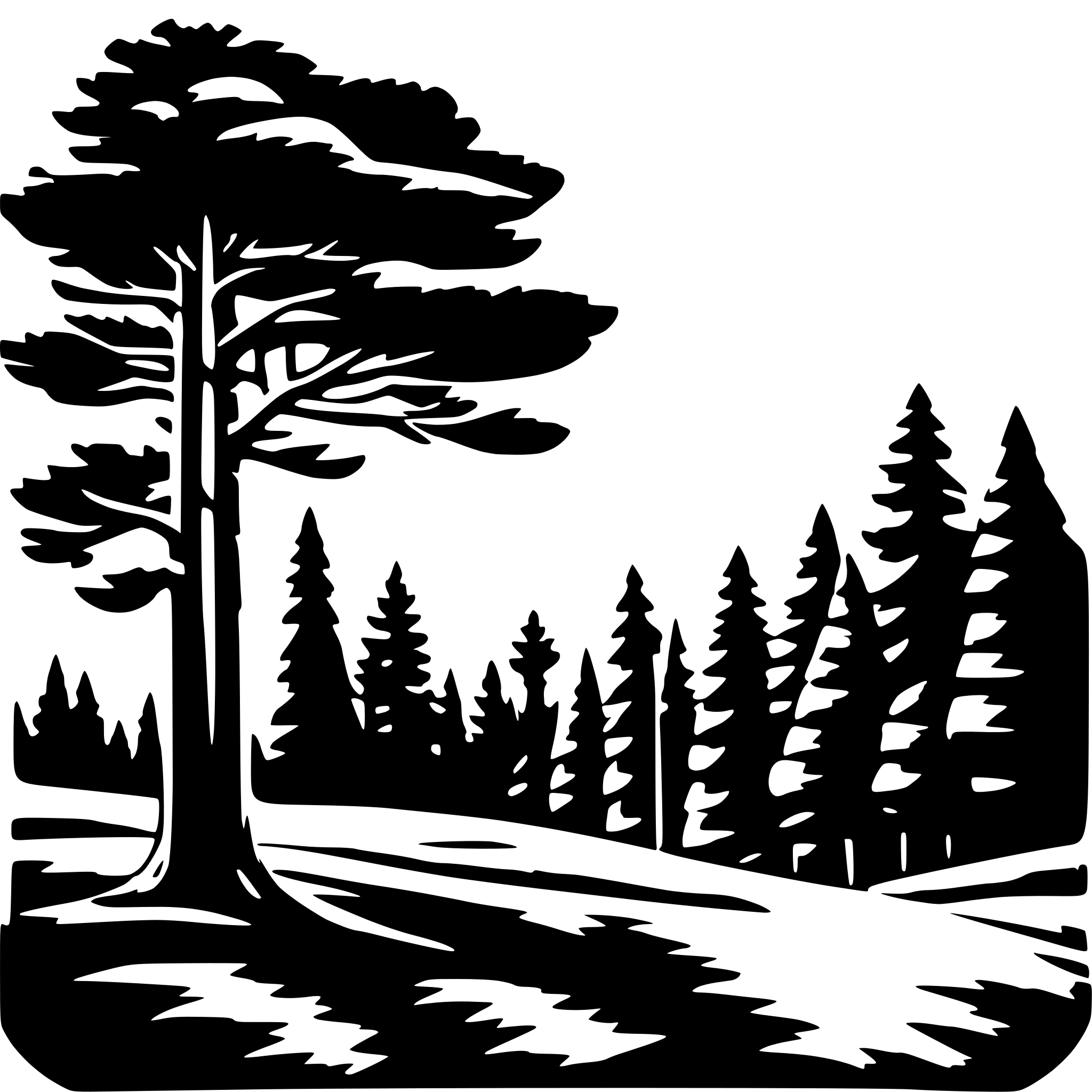 AI-generated SVG of 'pine forest landhill landmark'