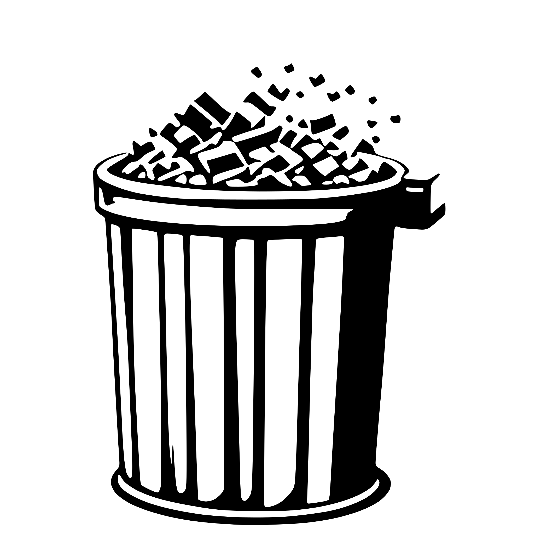 AI-generated SVG of a data nodes entering a trash bin