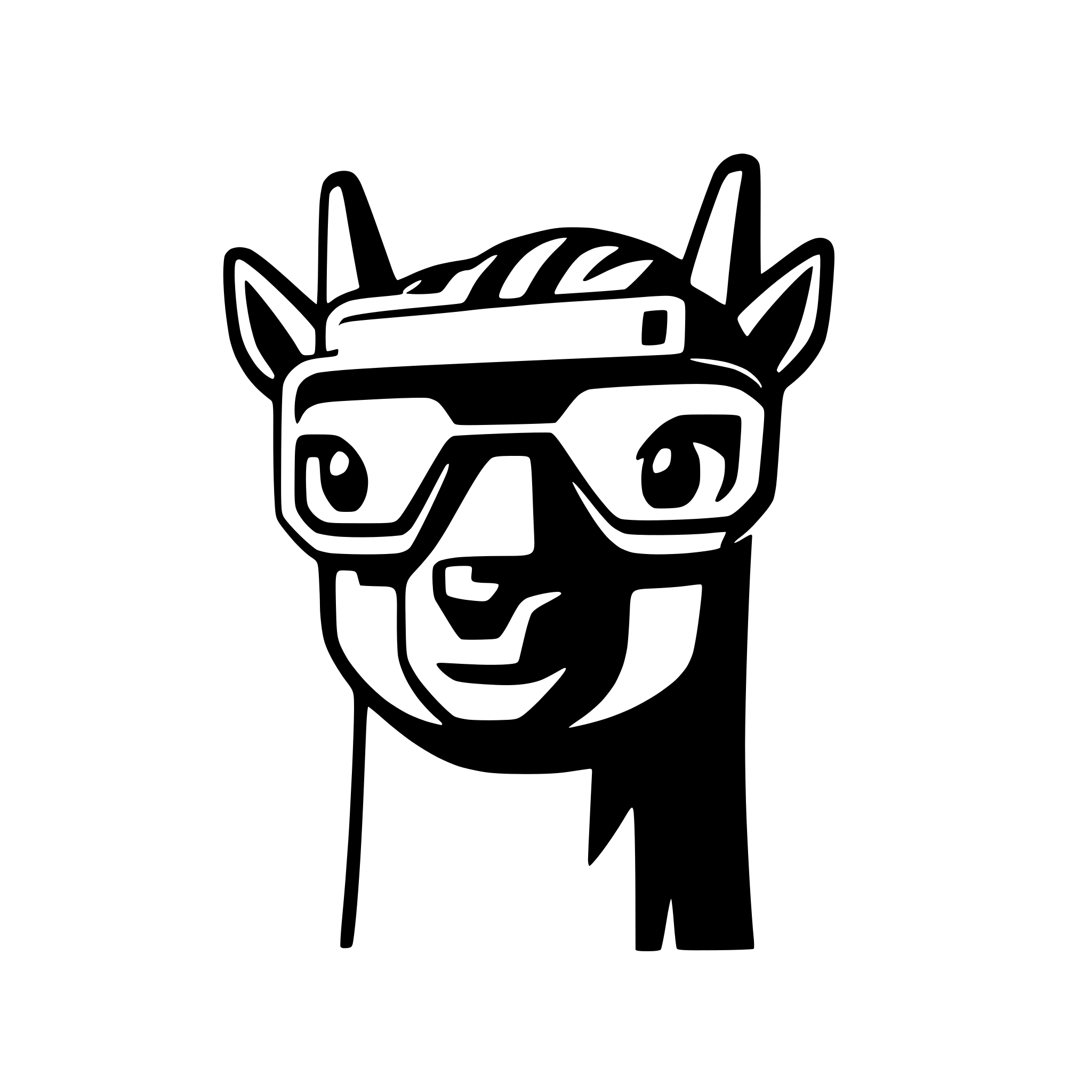 AI-generated SVG of a simple flat icon llama with virtual reality goggles