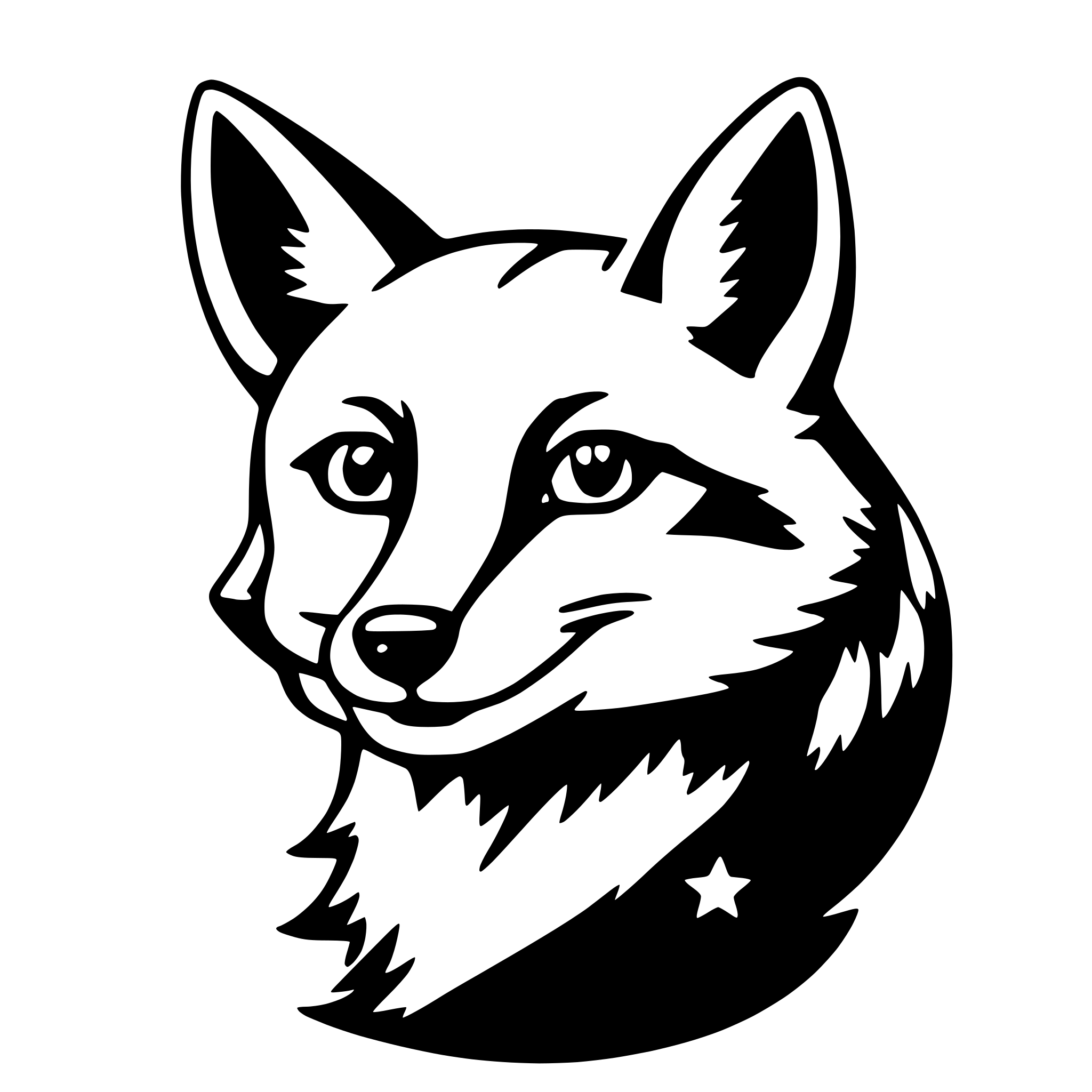 AI-generated SVG of a fox and stars