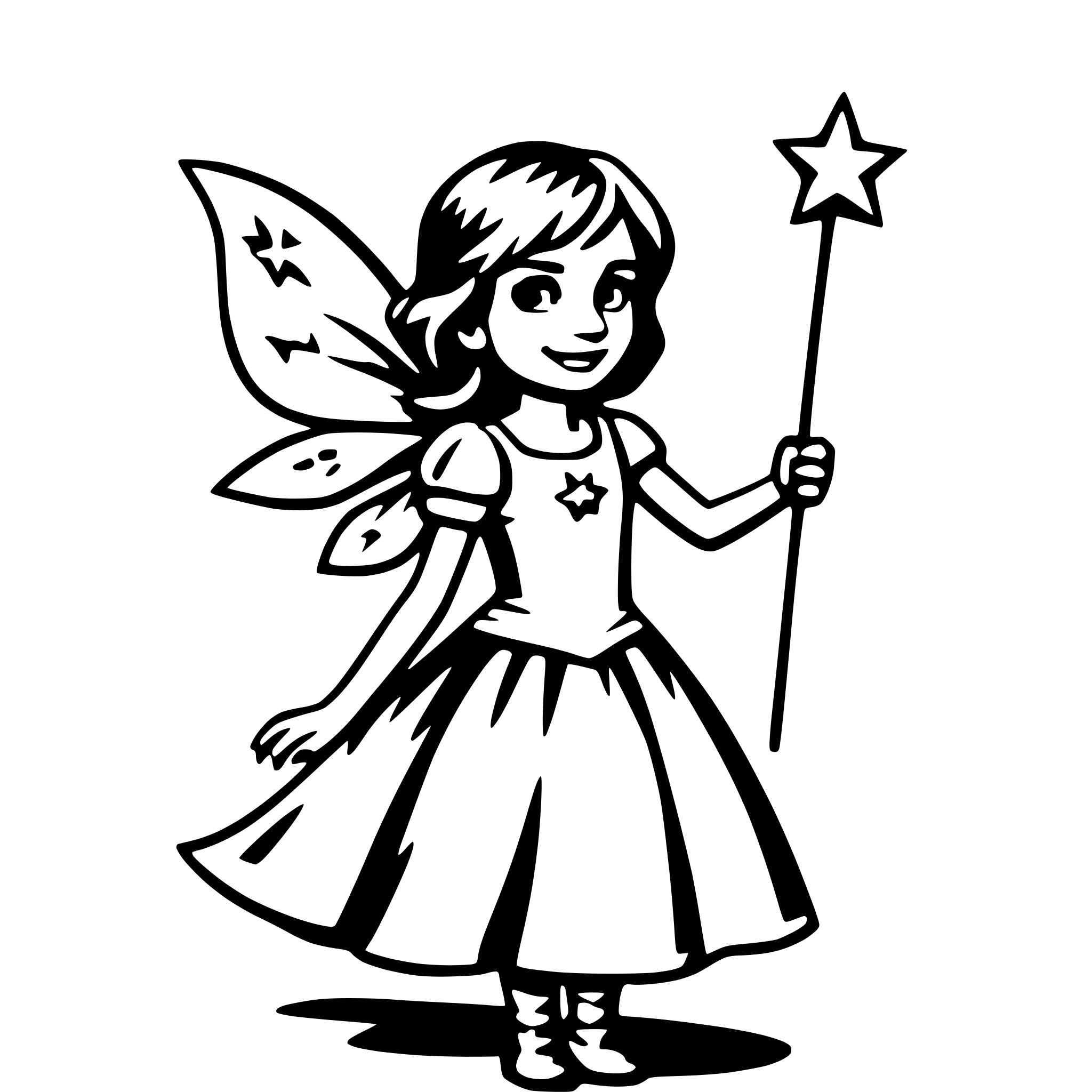 AI-generated SVG of a fairy with wand