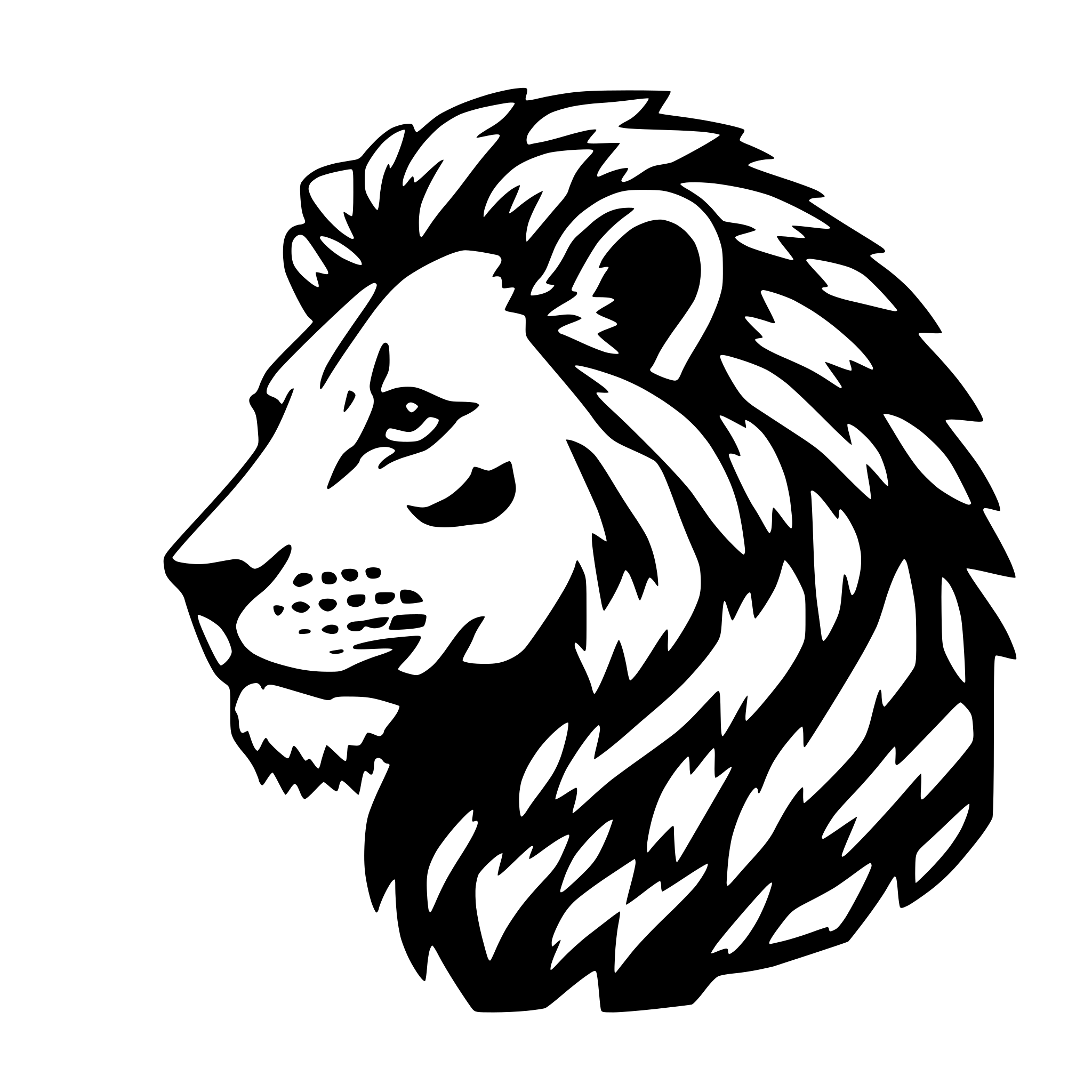 AI-generated SVG of 'lion profil monochrome pixel art'