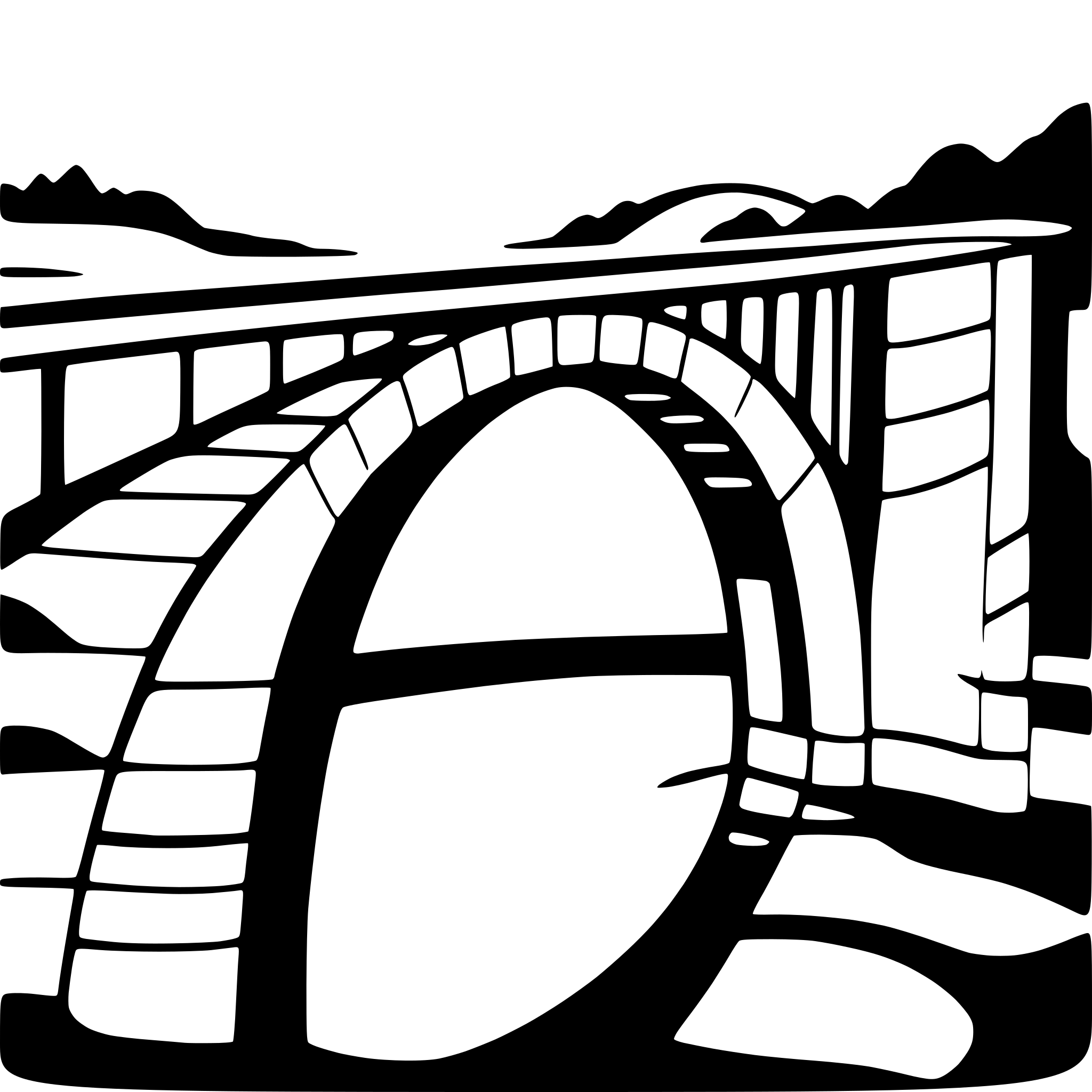 AI-generated SVG of 'bridge arching over river'