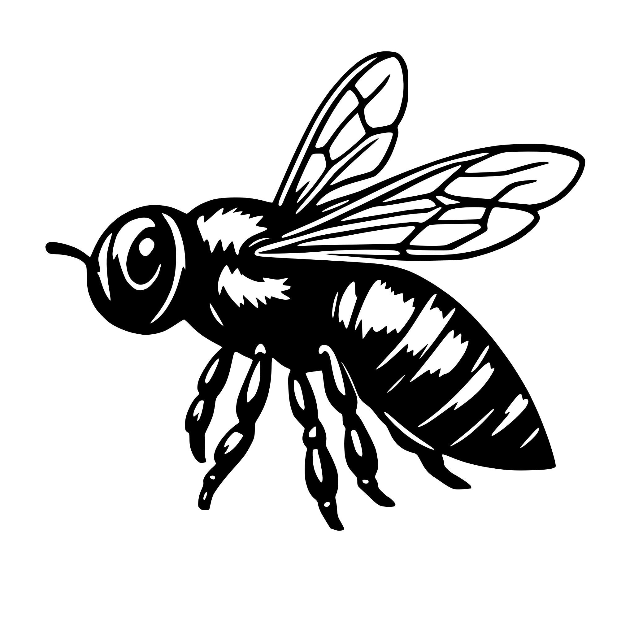 AI-generated SVG of 'Bee side view, realistic'