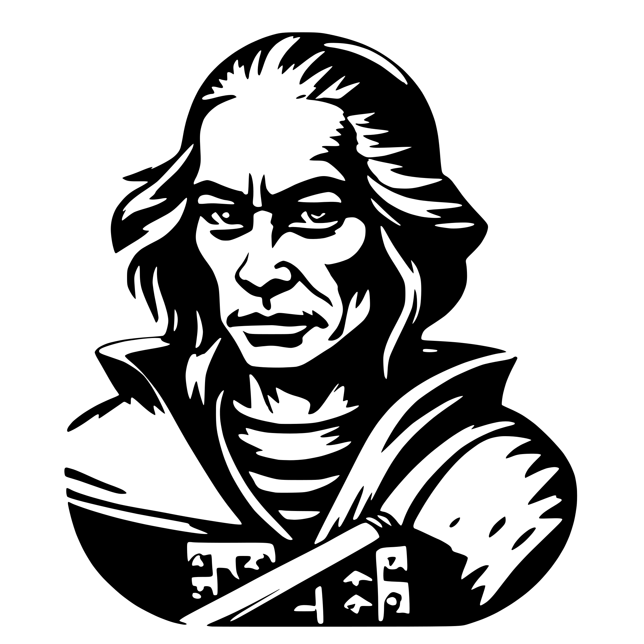 AI-generated SVG of a old samurai