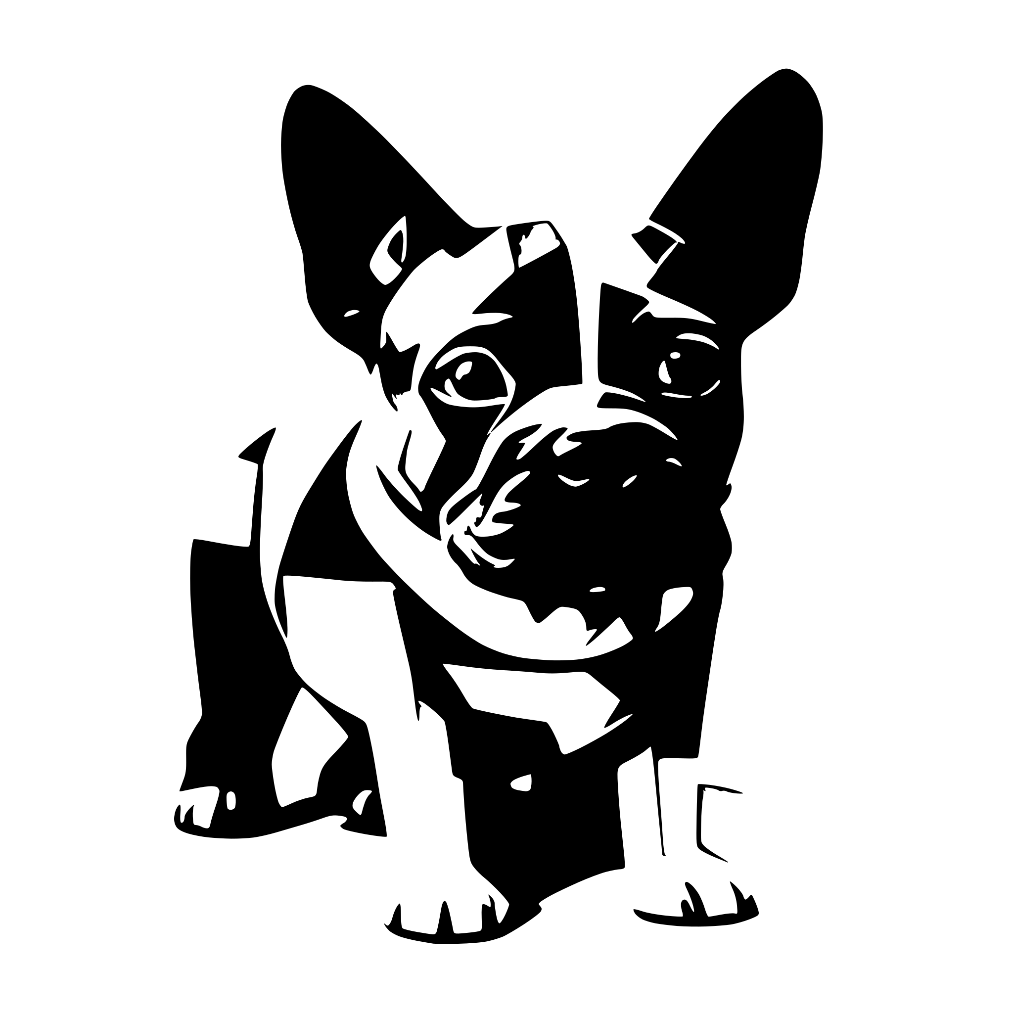 AI-generated SVG of 'French Bulldog low poly'