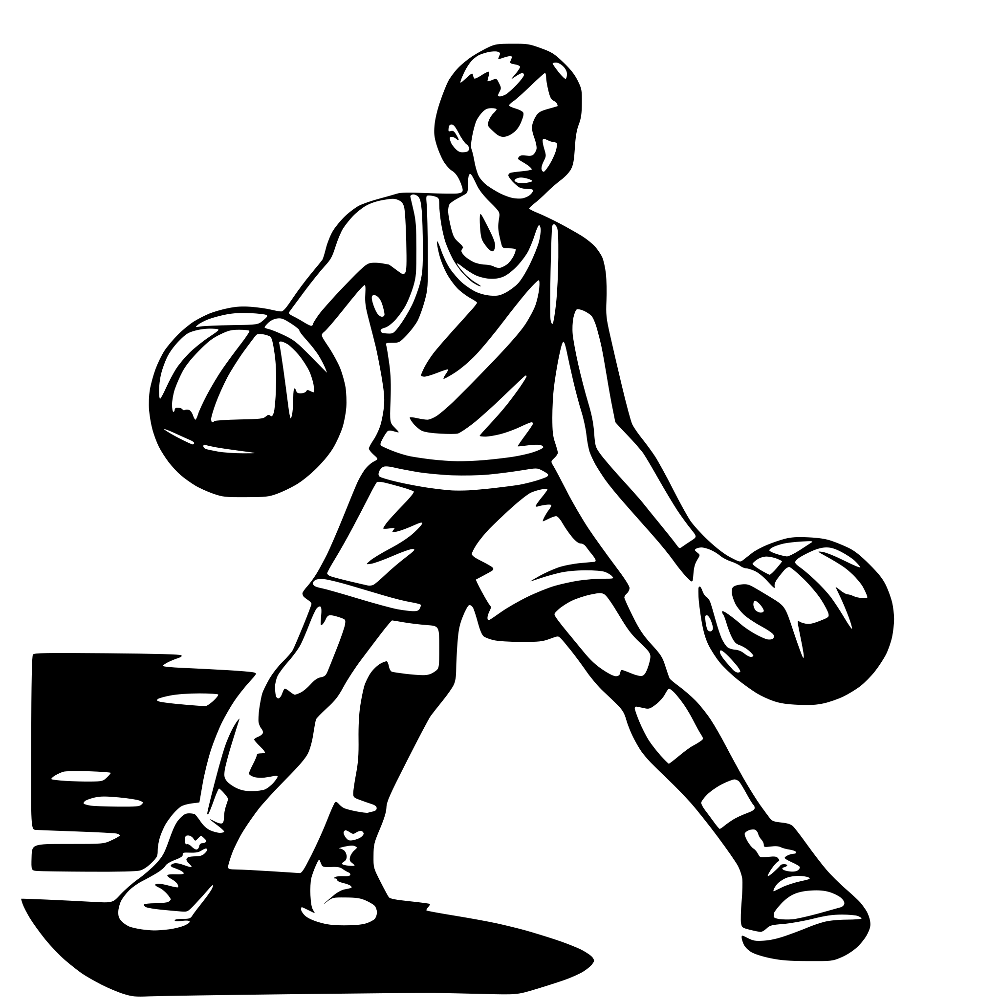 AI-generated SVG of a basketball player