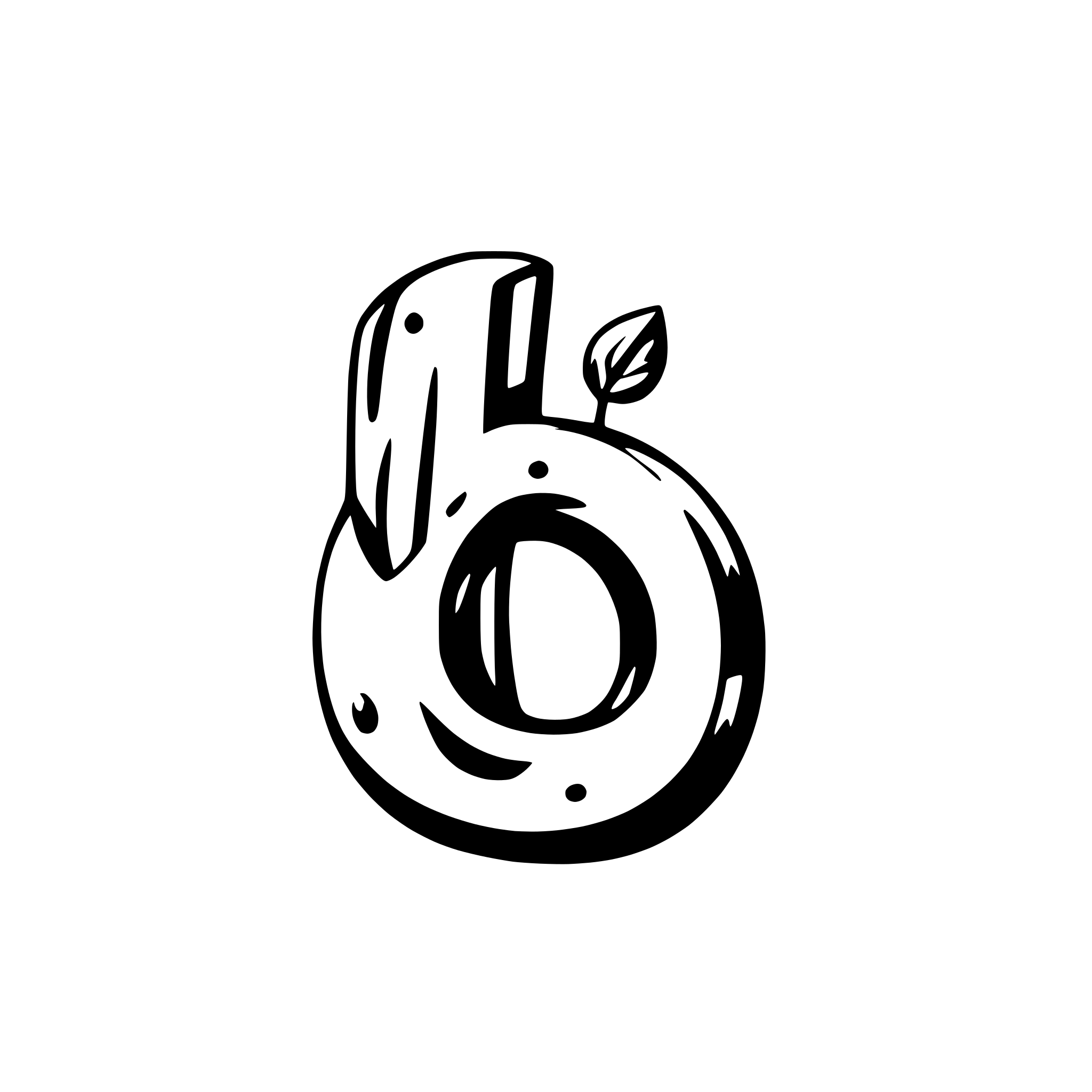 AI-generated SVG of a write the number 6 in the picture. Only the number 6.