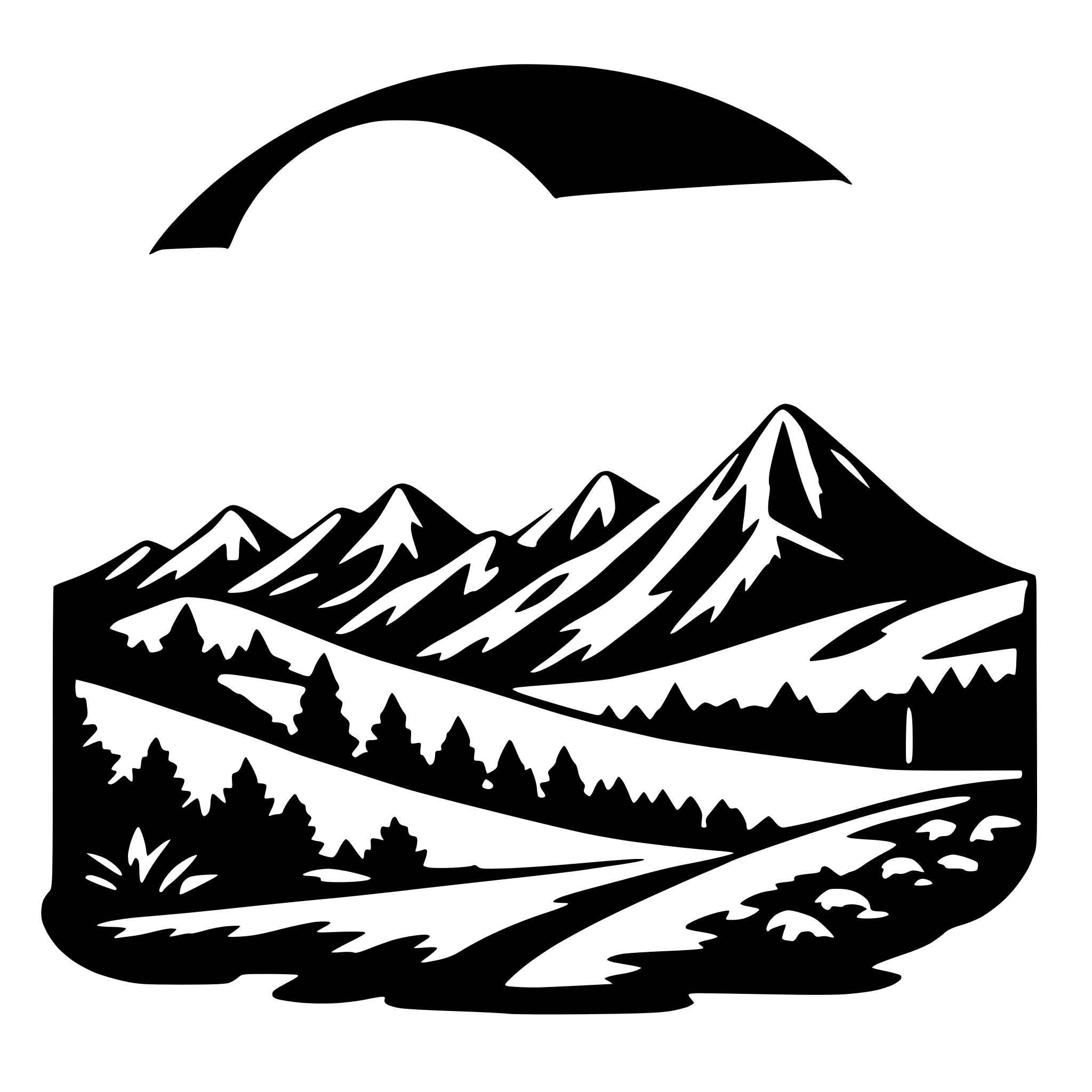 AI-generated SVG of a moon and mountains