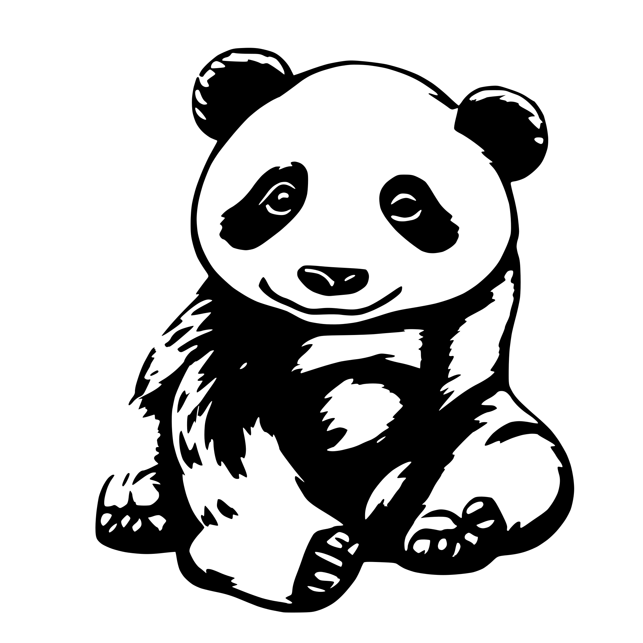 AI-generated SVG of a panda with contious lines
