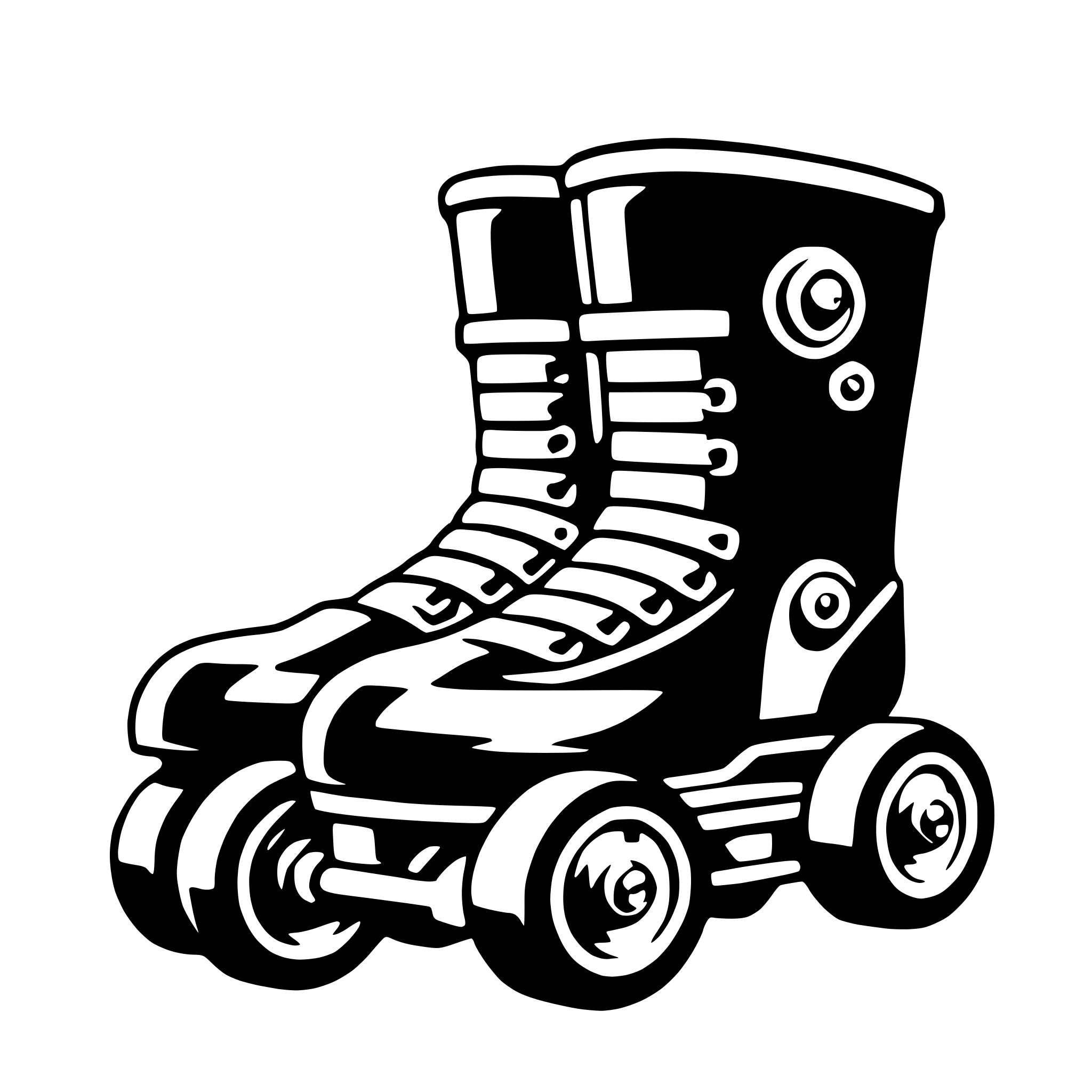 AI-generated SVG of 'rollerblades'