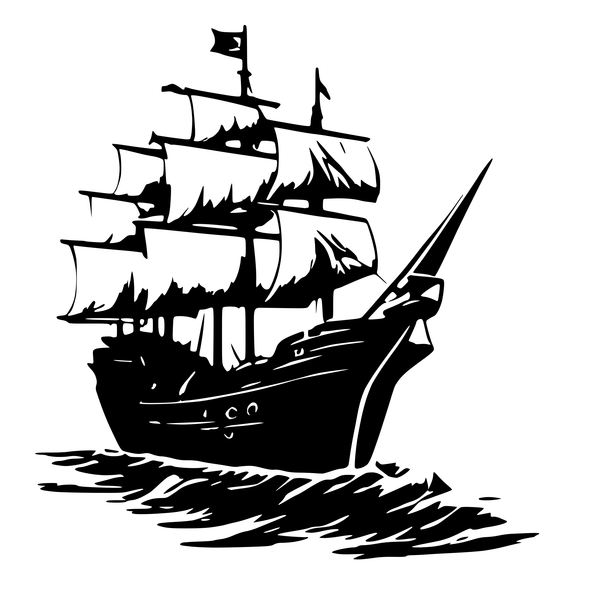 AI-generated SVG of a pirate ship