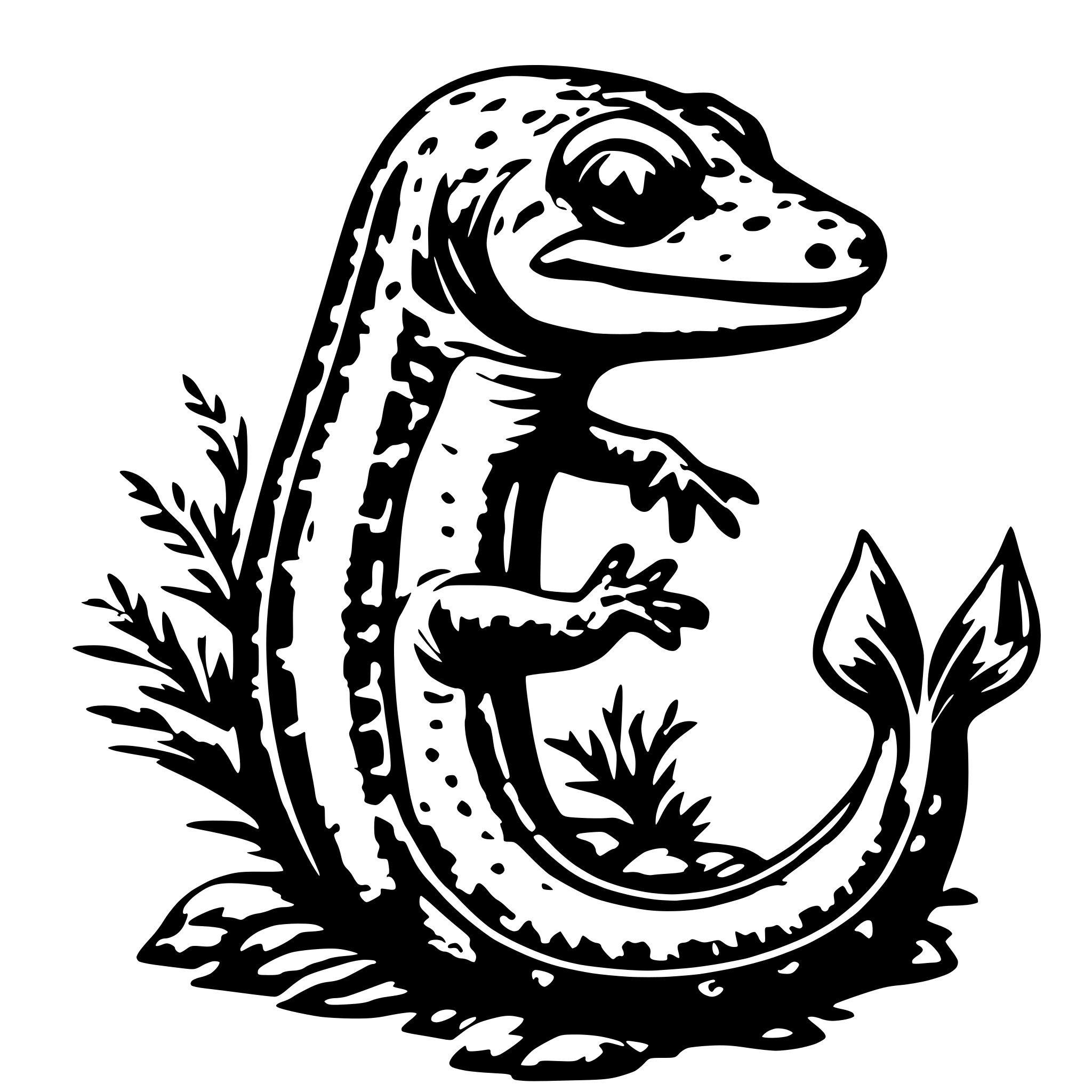 AI-generated SVG of 'Hellbender salamander waiving'