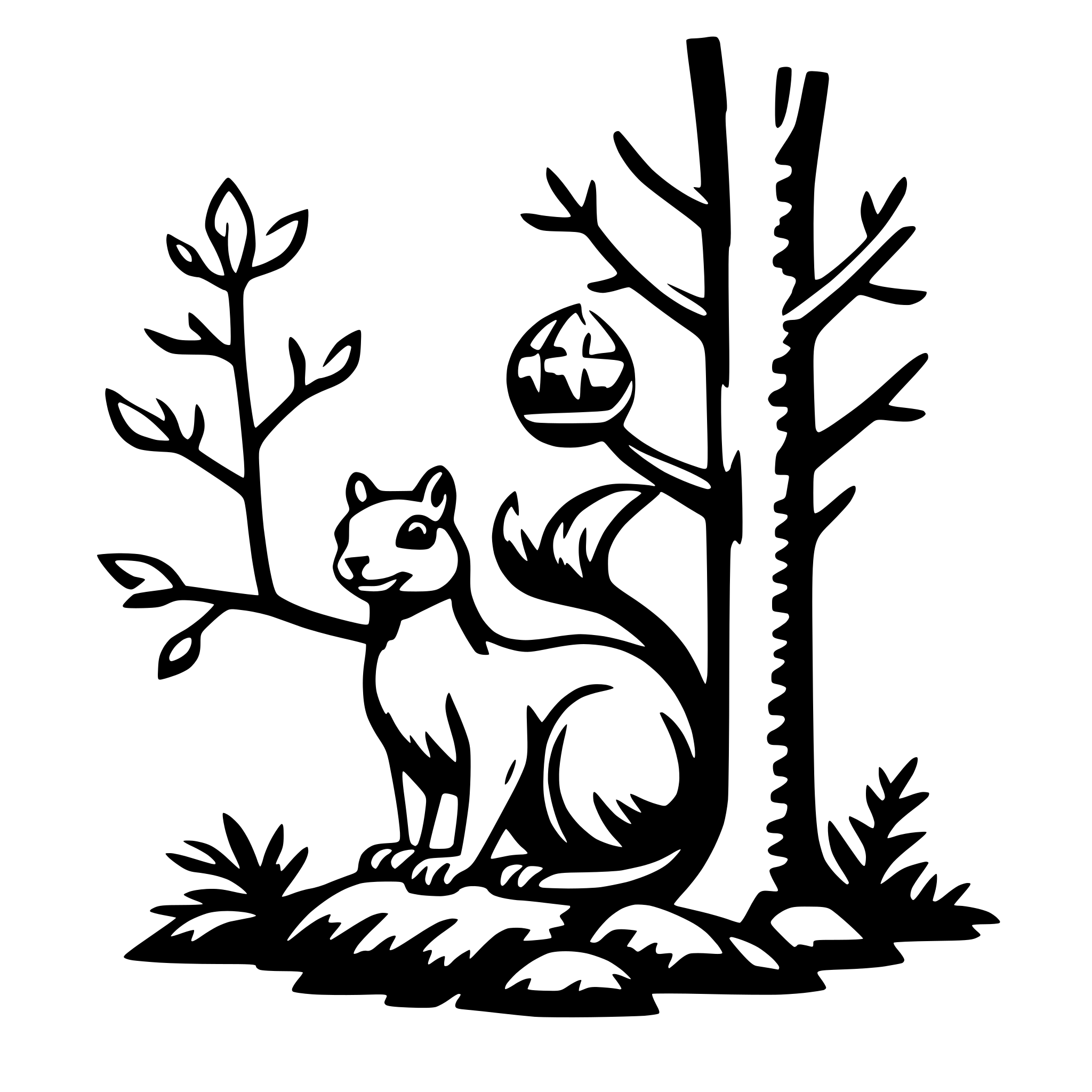 AI-generated SVG of a squirrel in tree
