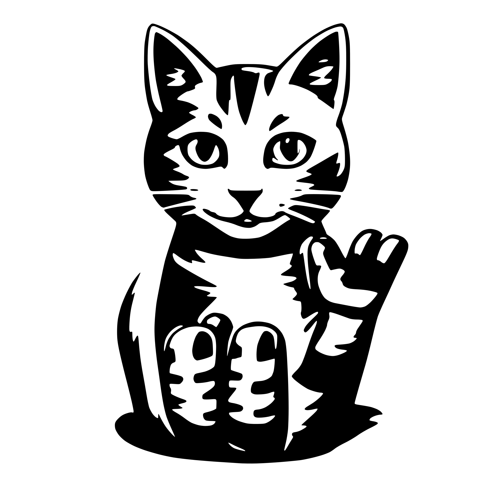 AI-generated SVG of 'cat with hands'