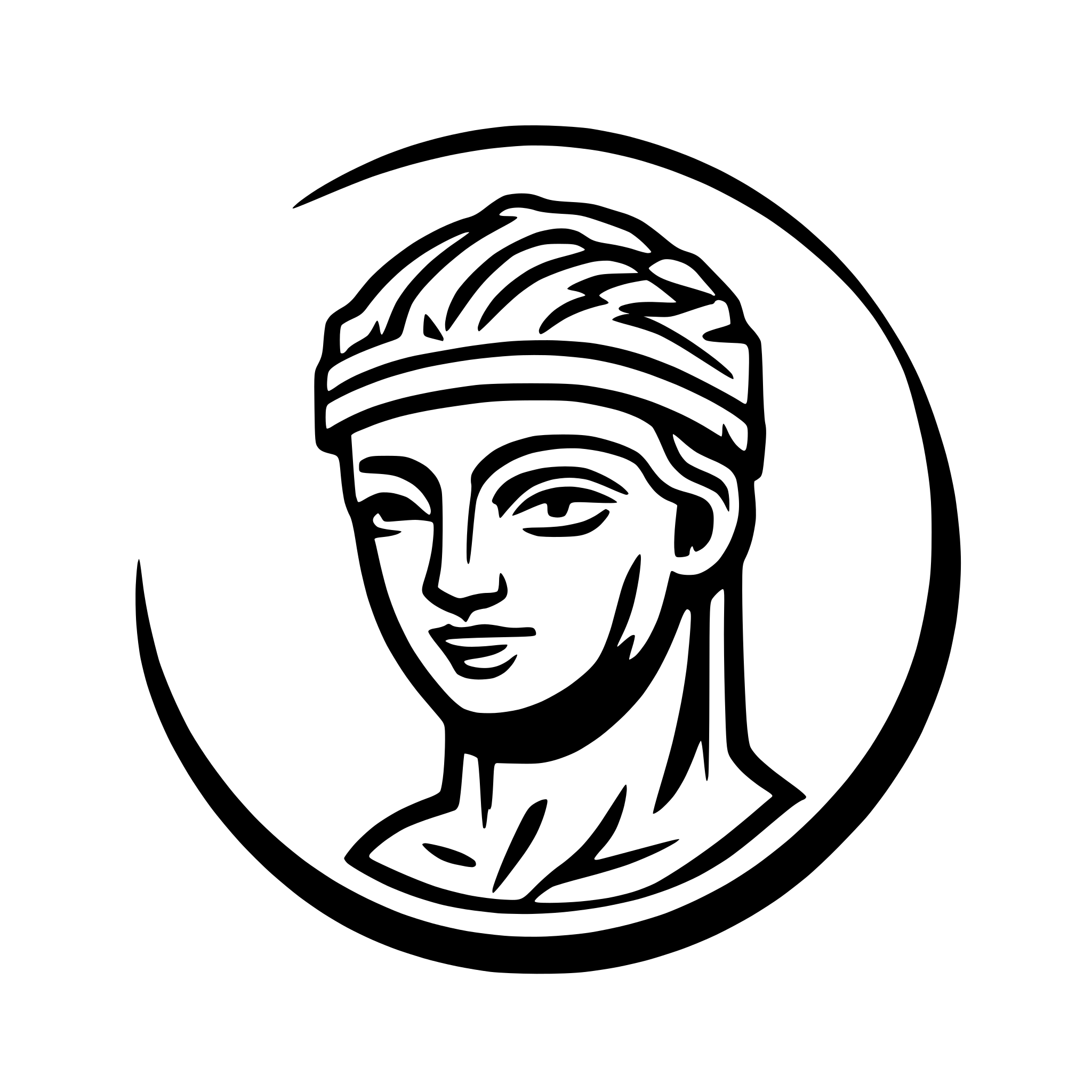 AI-generated SVG of a head of roman god