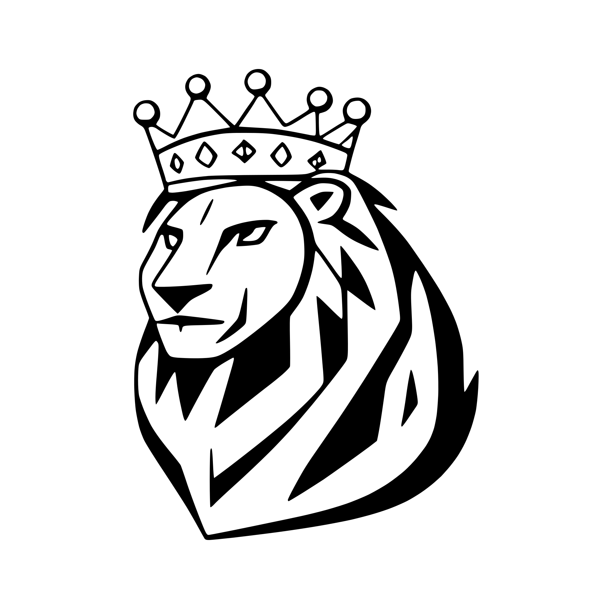 AI-generated SVG of 'geometric lion with crown'