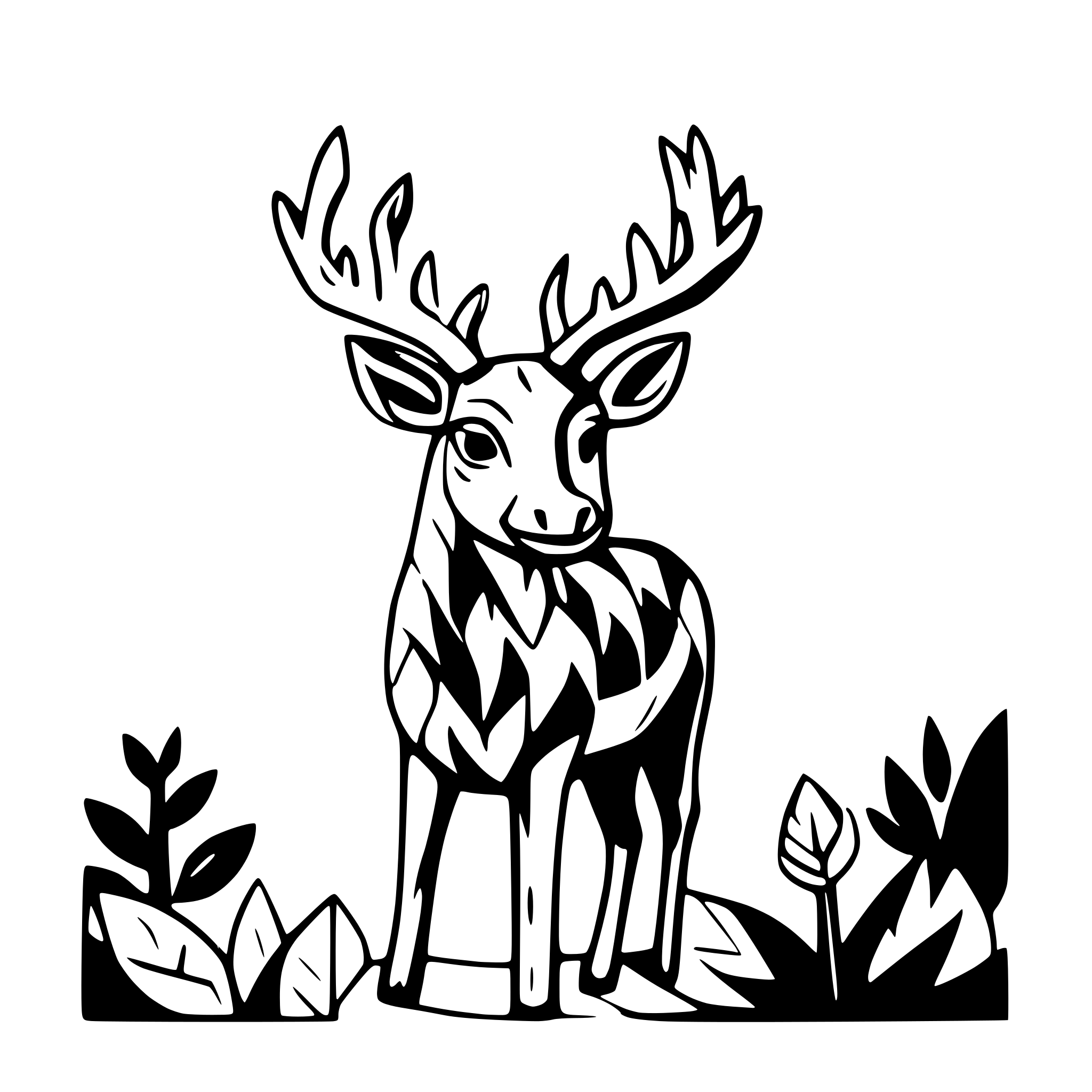 AI-generated SVG of 'Hirsch am Teich mit wald'