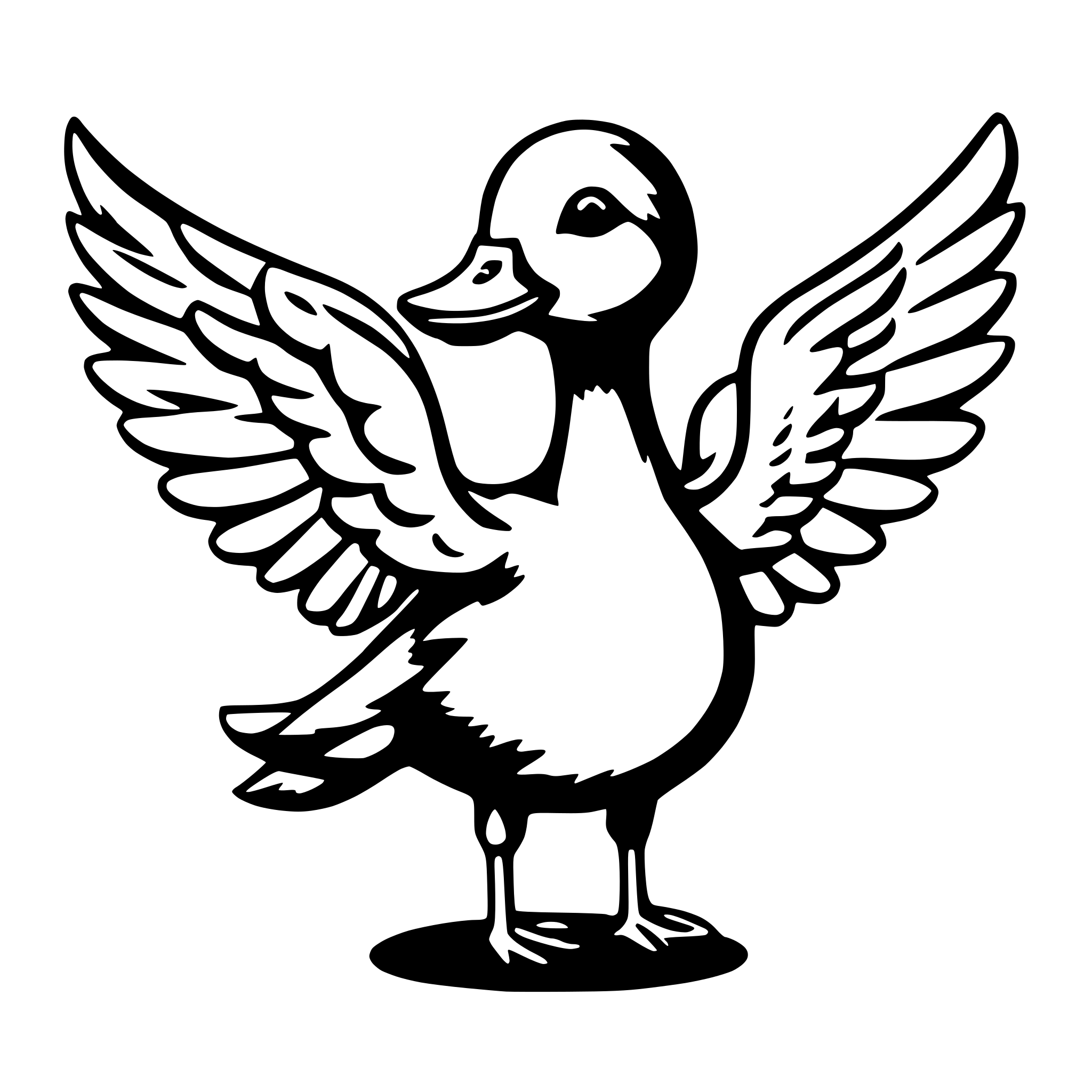 AI-generated SVG of a Duck with halo and angel wings