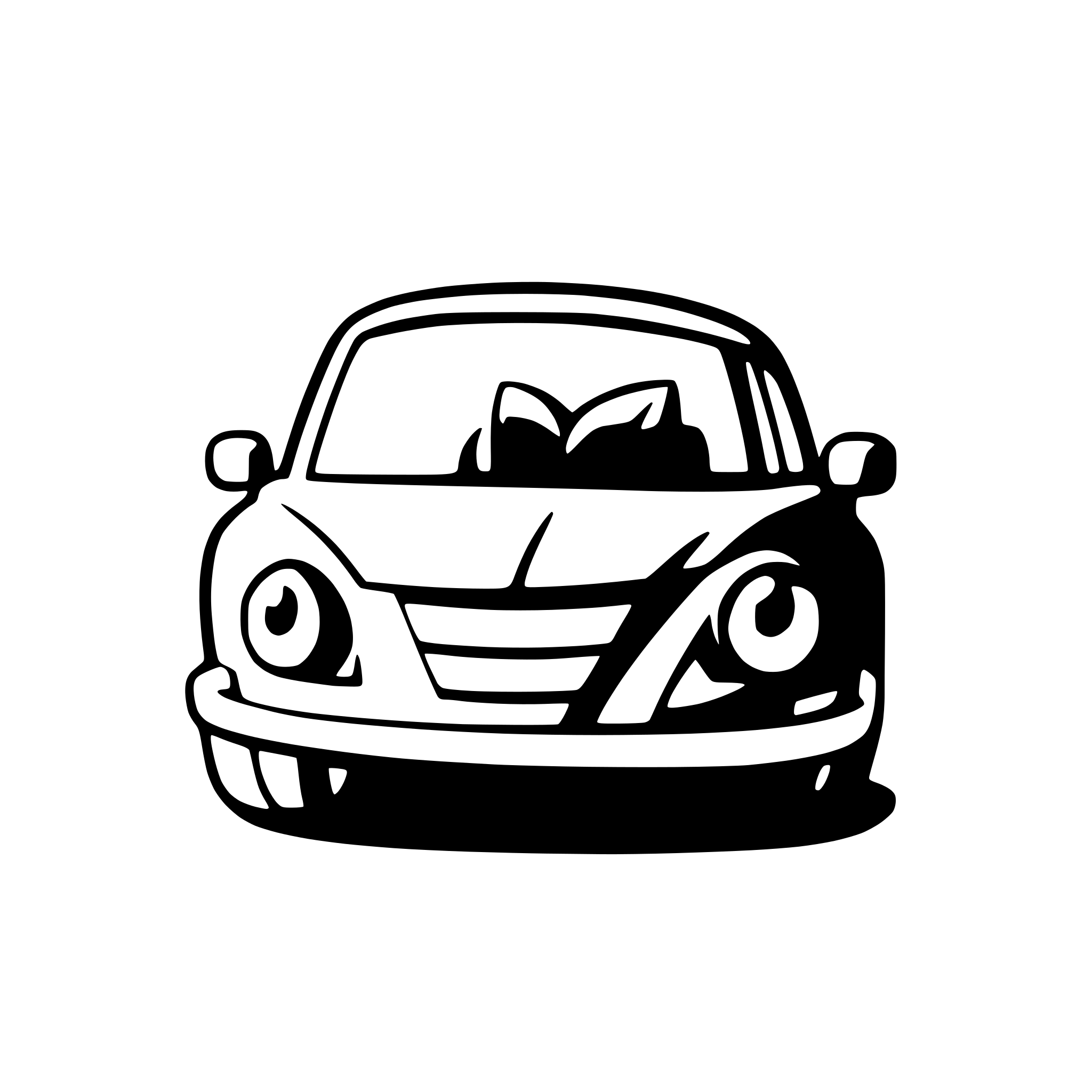 AI-generated SVG of a rear car comic silhouette