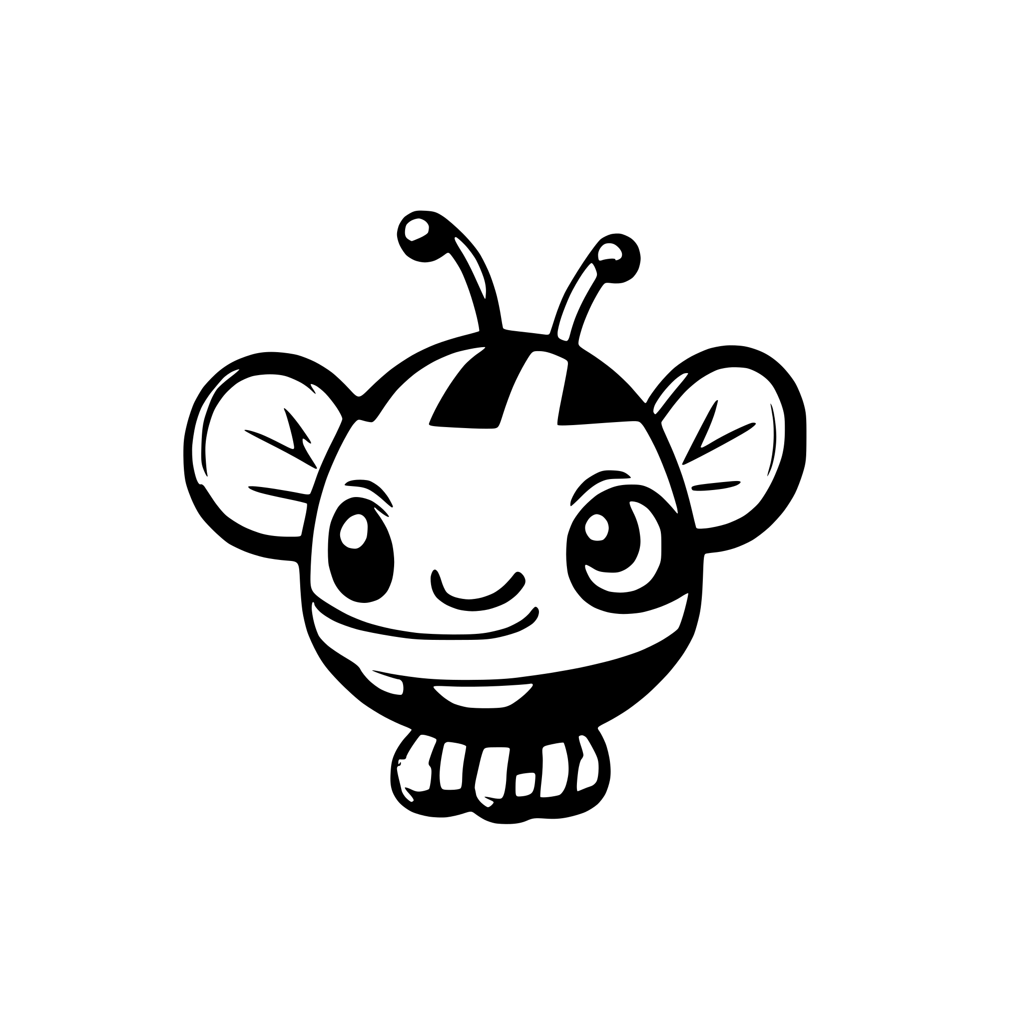 AI-generated SVG of a funny cartoon 3d color bee