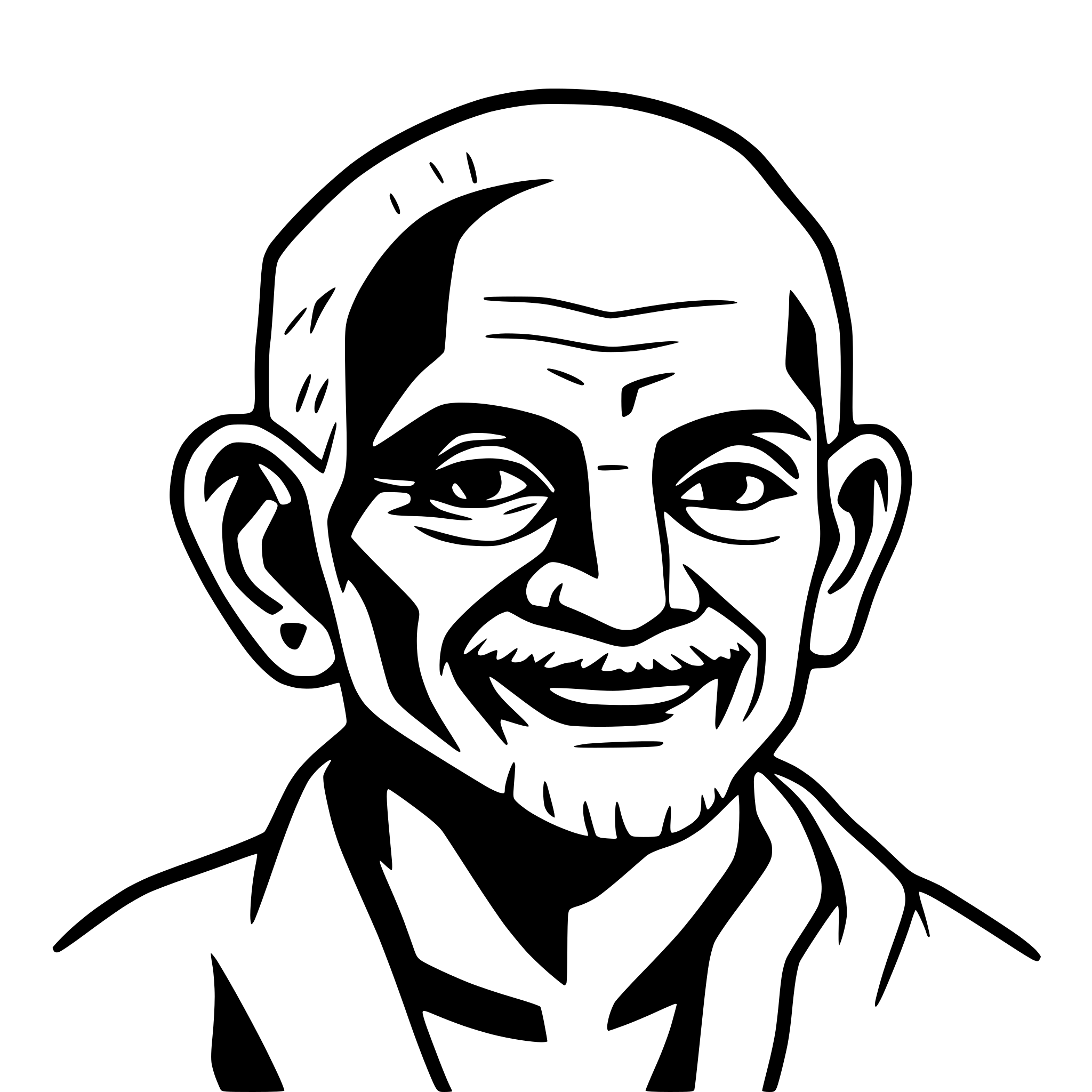 AI-generated SVG of a Line art Gandhiji