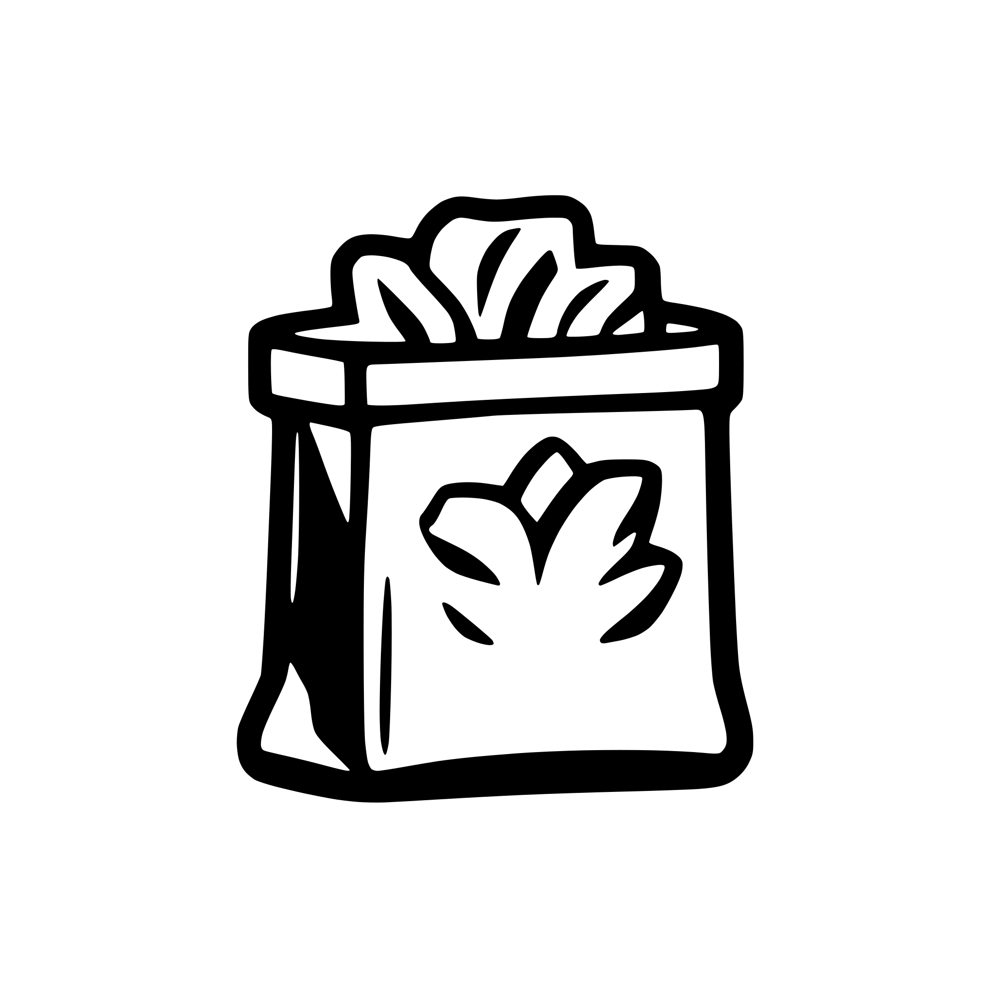 AI-generated SVG of a one bag of trash outline thick lines icon