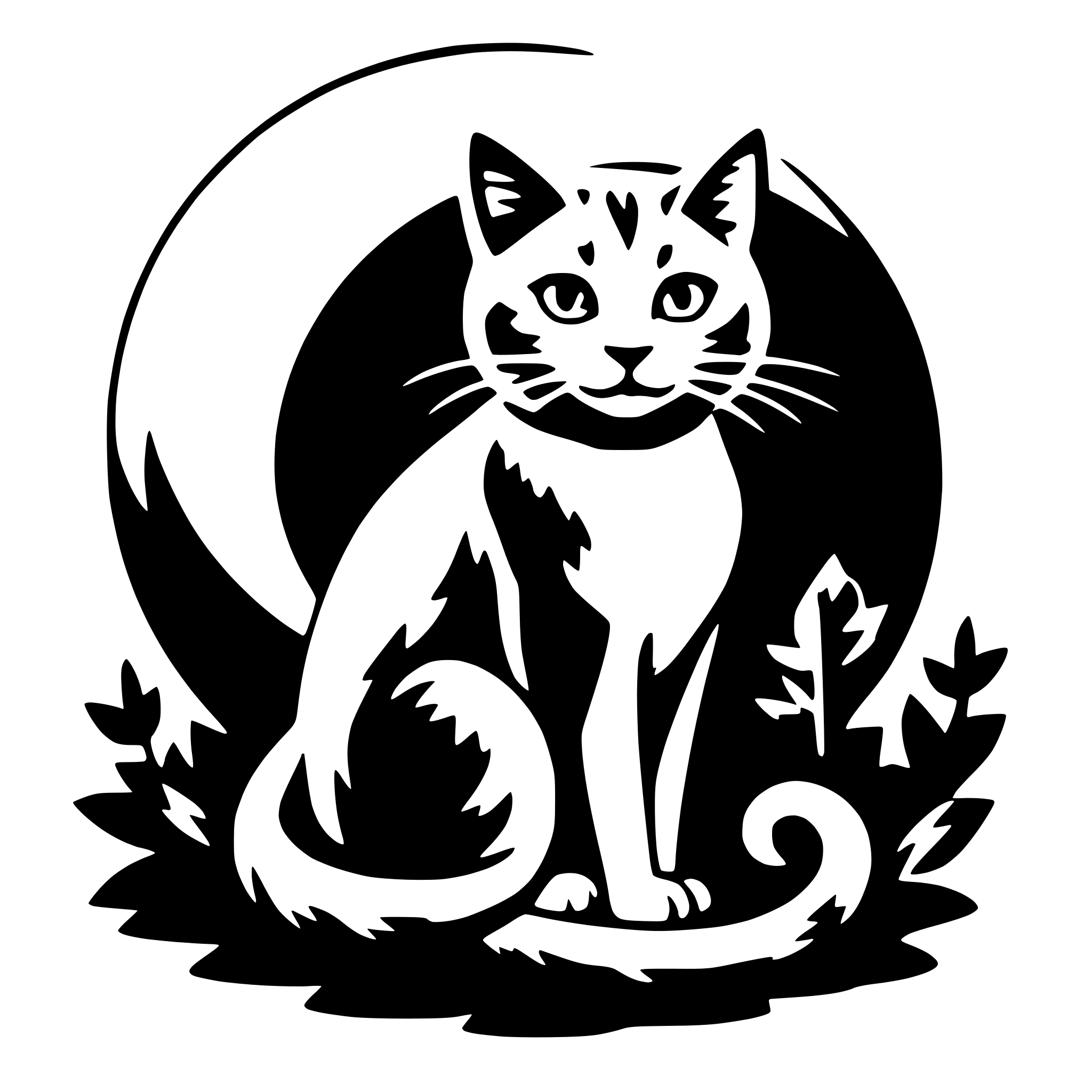 AI-generated SVG of 'cat and moon'
