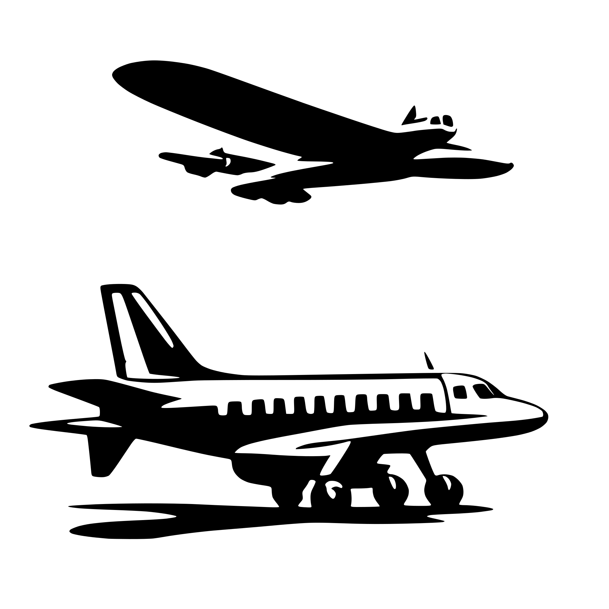 AI-generated SVG of a Profile of an airplane stylized