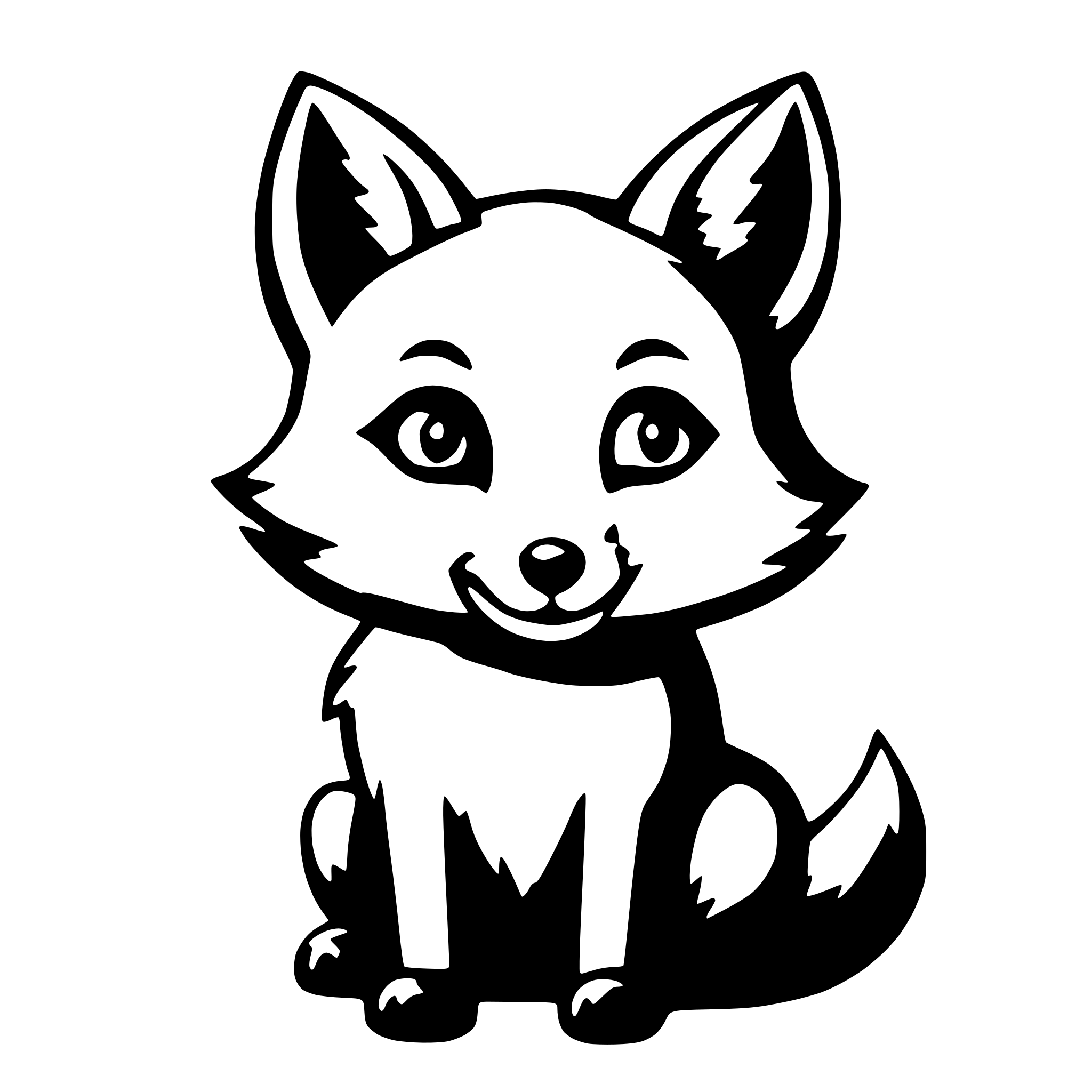 AI-generated SVG of 'cute fox'