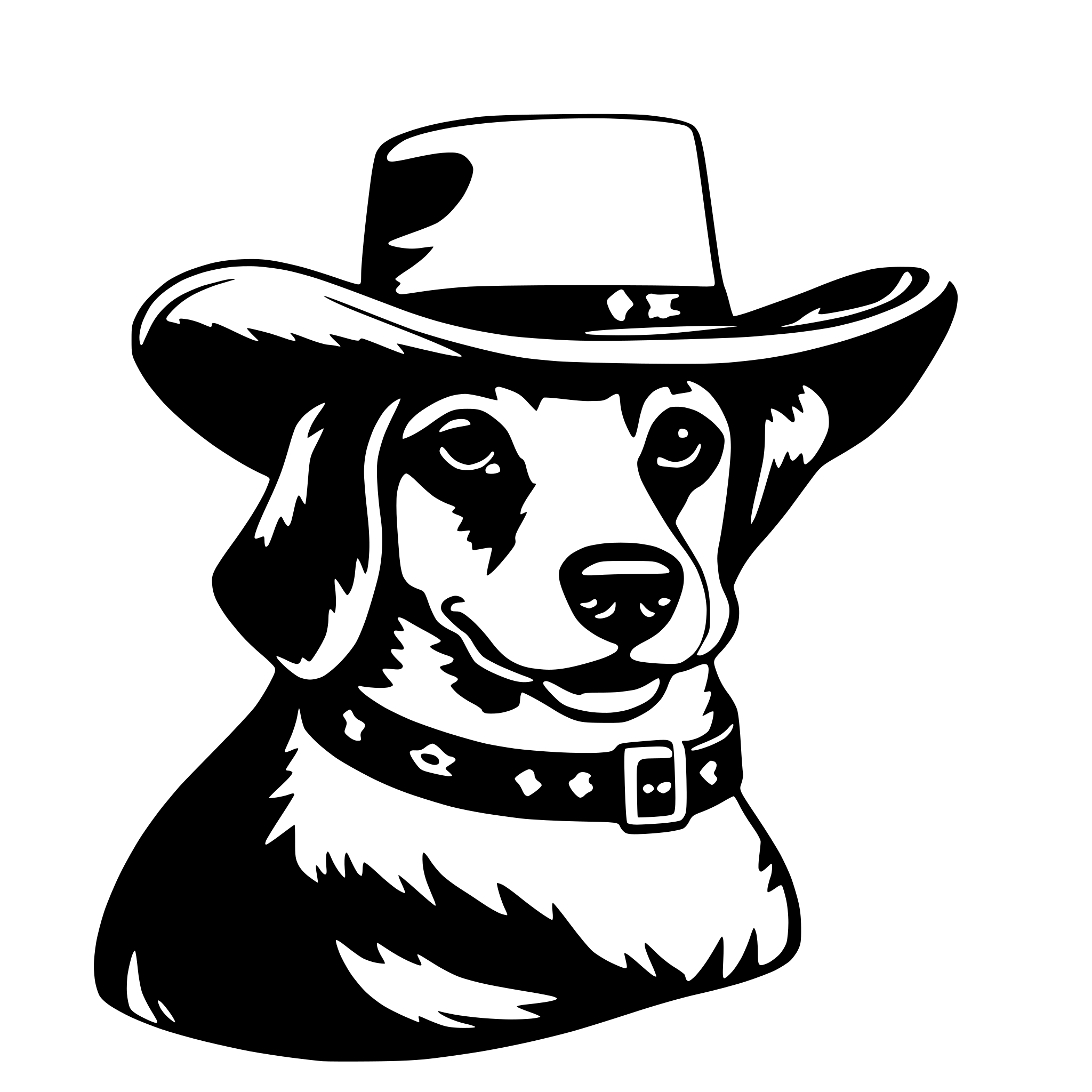 AI-generated SVG of 'cowboy hat with a dog'