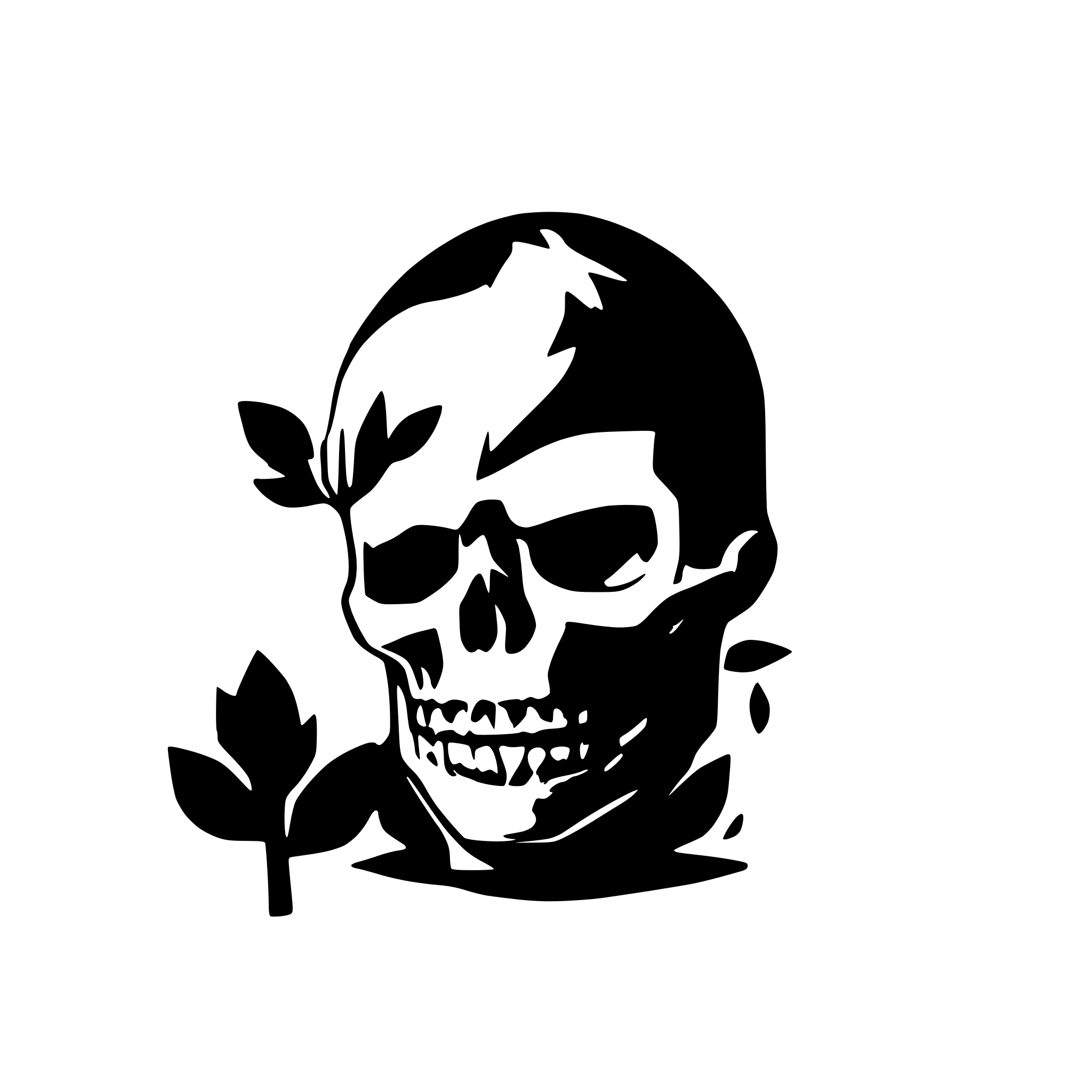 AI-generated SVG of a skull