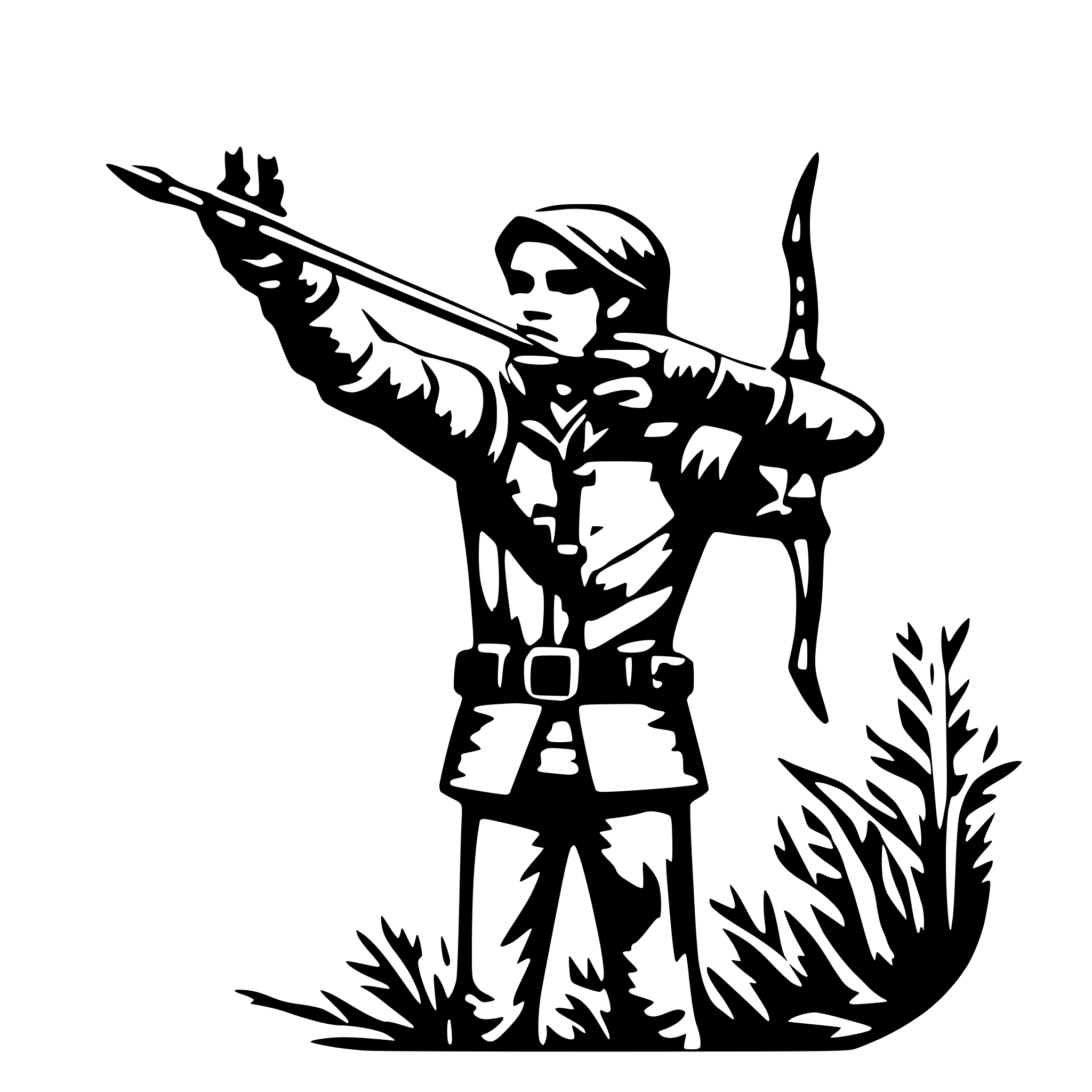 AI-generated SVG of 'a bow hunter aiming'