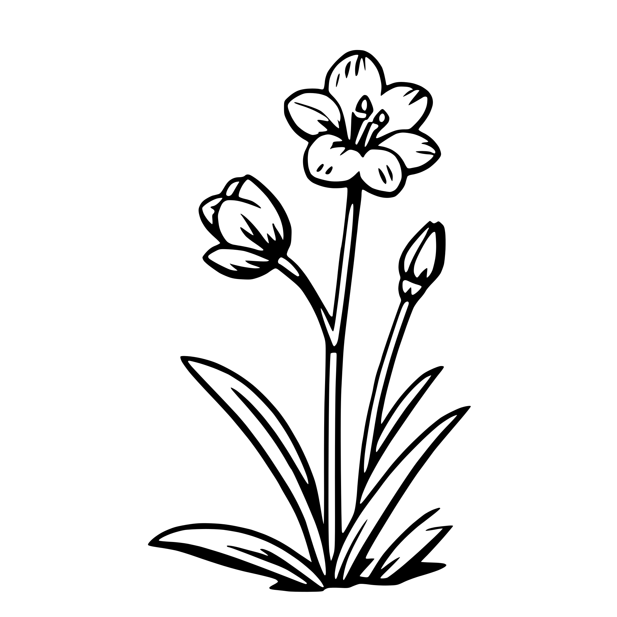 AI-generated SVG of a freesia
