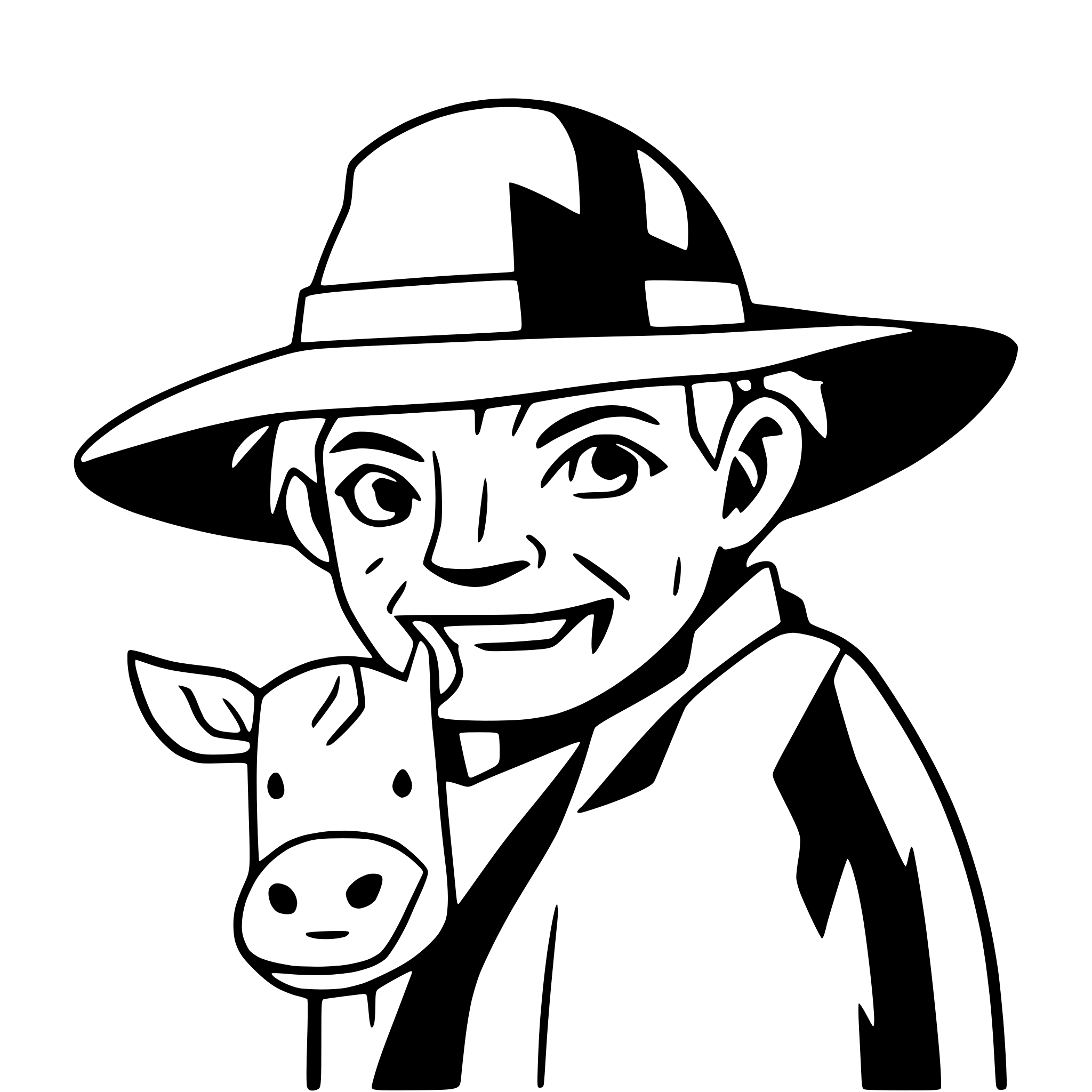 AI-generated SVG of a one old man with a cow