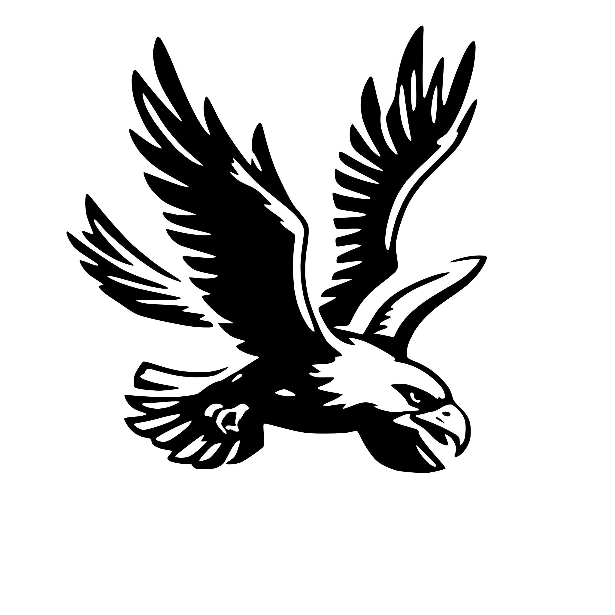 AI-generated SVG of 'flying eagle'