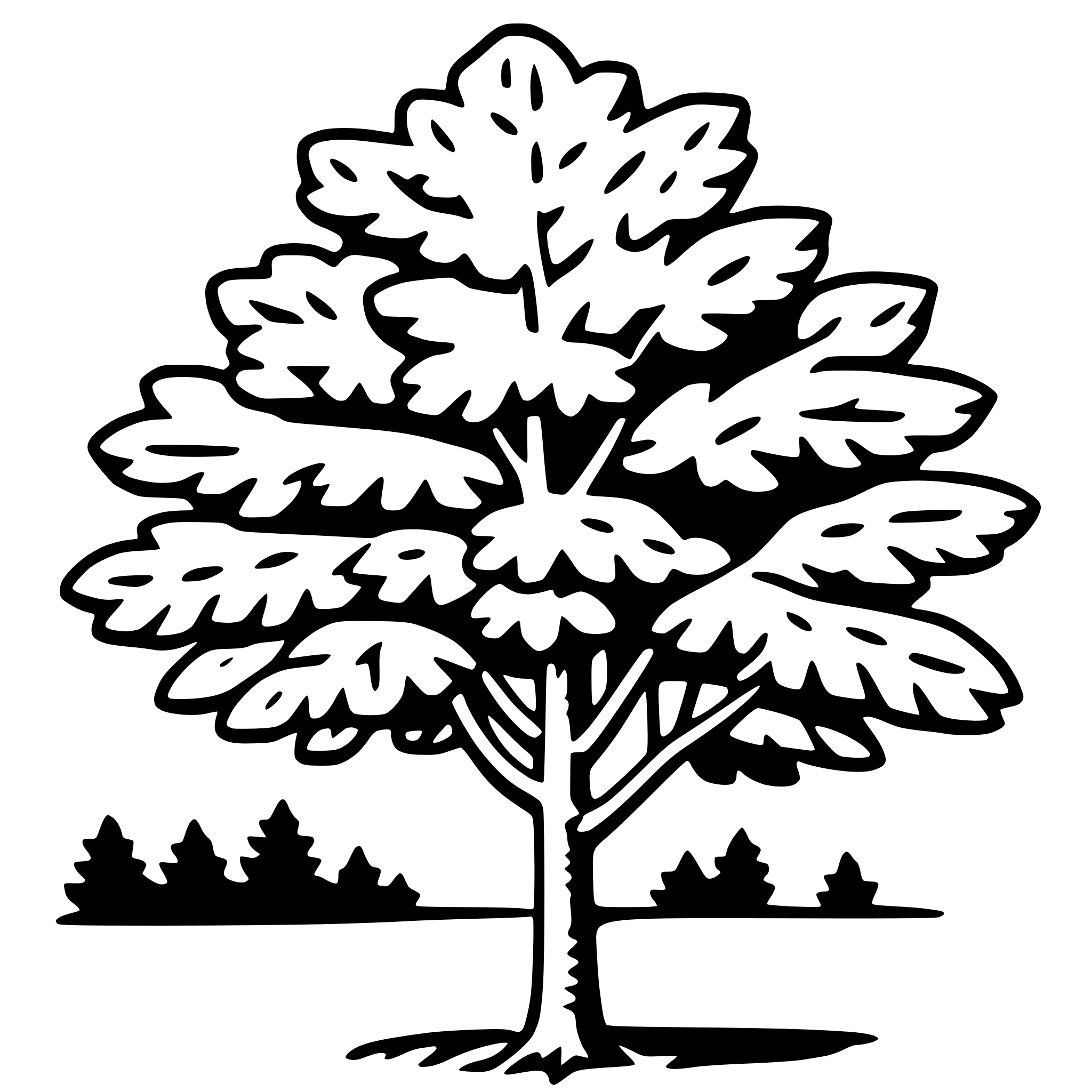 AI-generated SVG of a sassafras tree