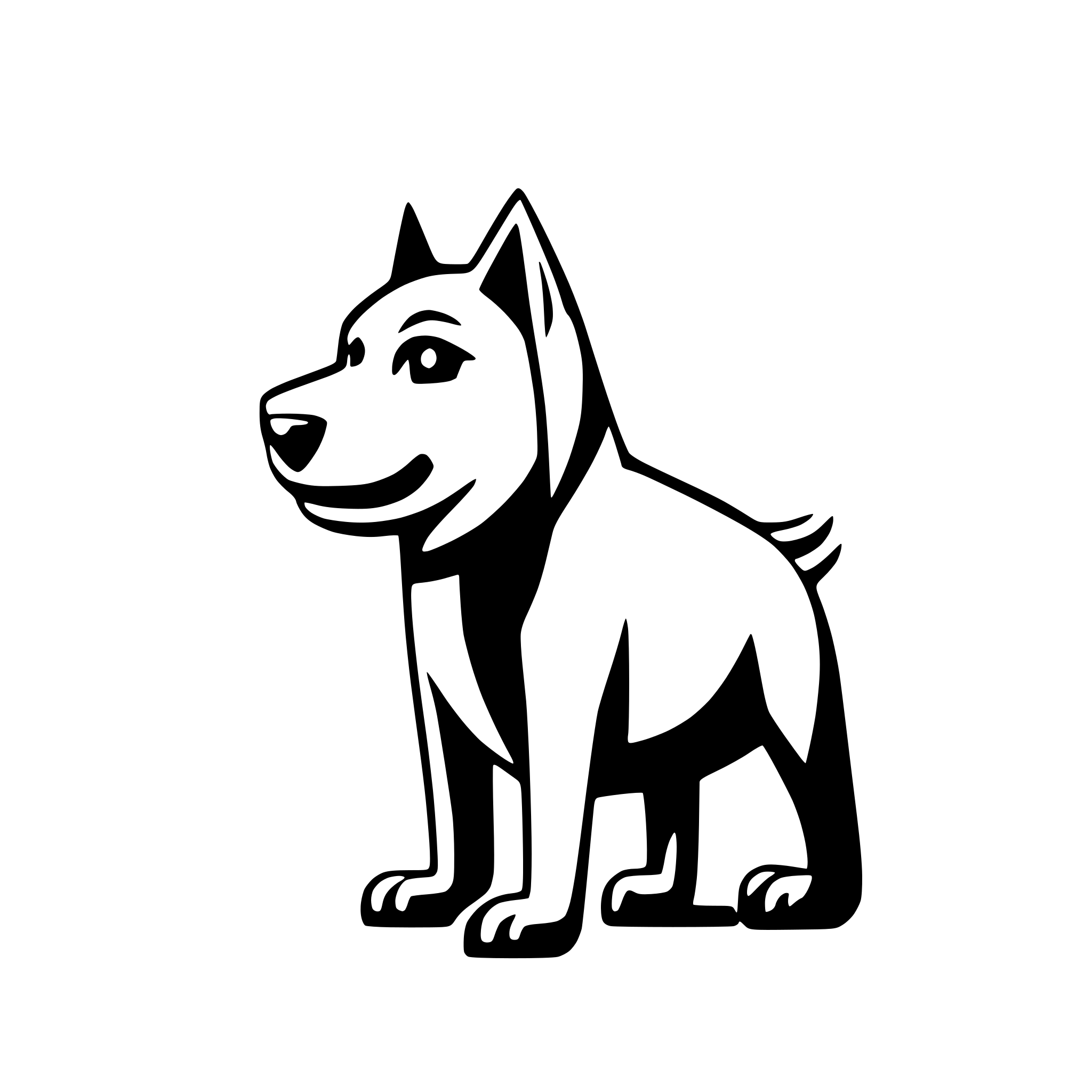 AI-generated SVG of a a minimal abstract funny playful dog logo from the side sniffing showing whole body AI-generated SVG of a a minimal abstract funny playful dog logo from the side sniffing showing whole body