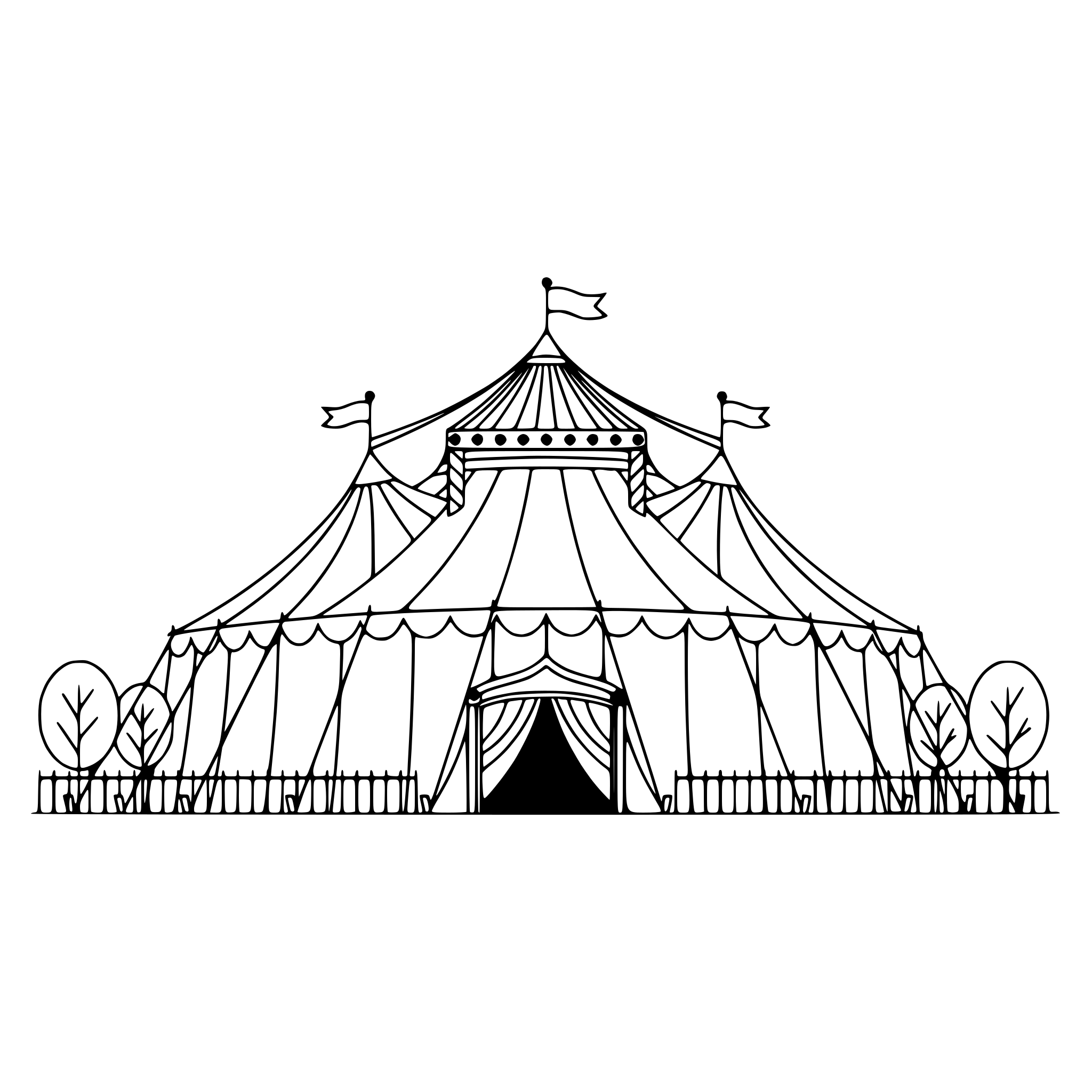 AI-generated SVG of a circus tent