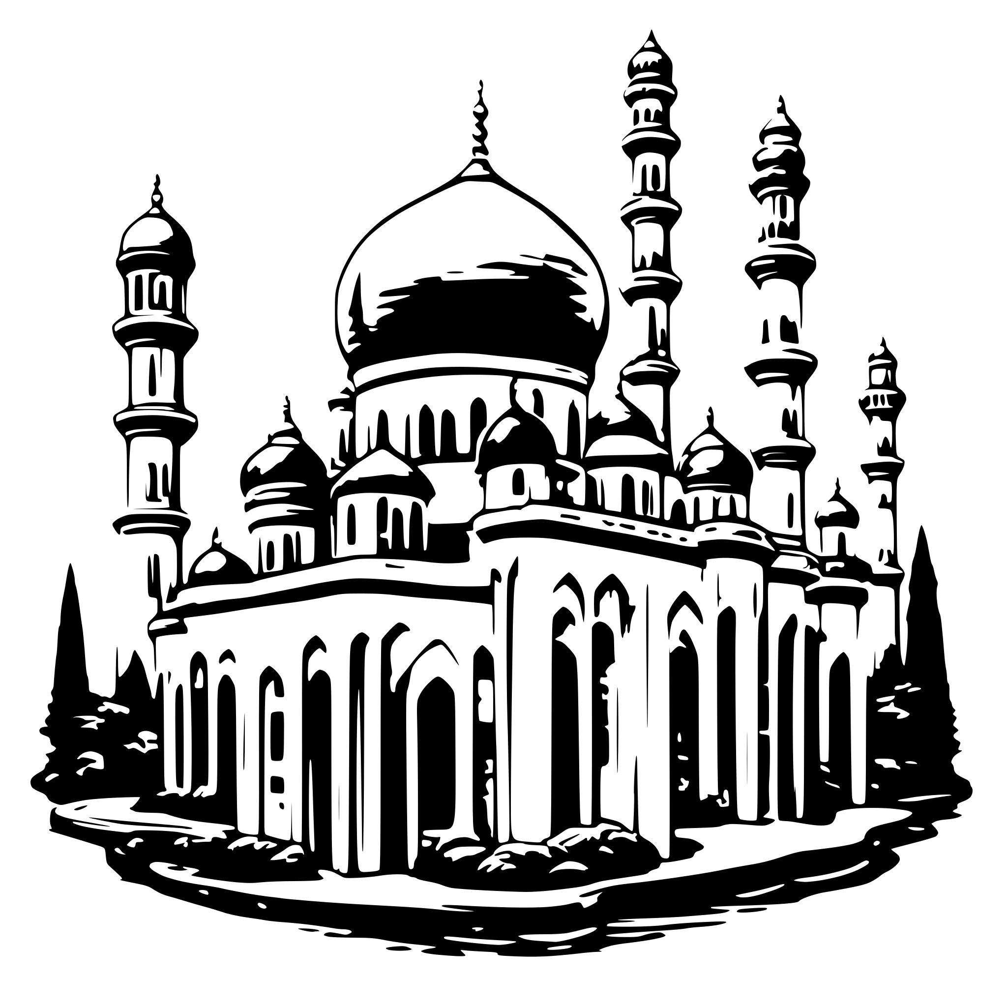 AI-generated SVG of a mosque