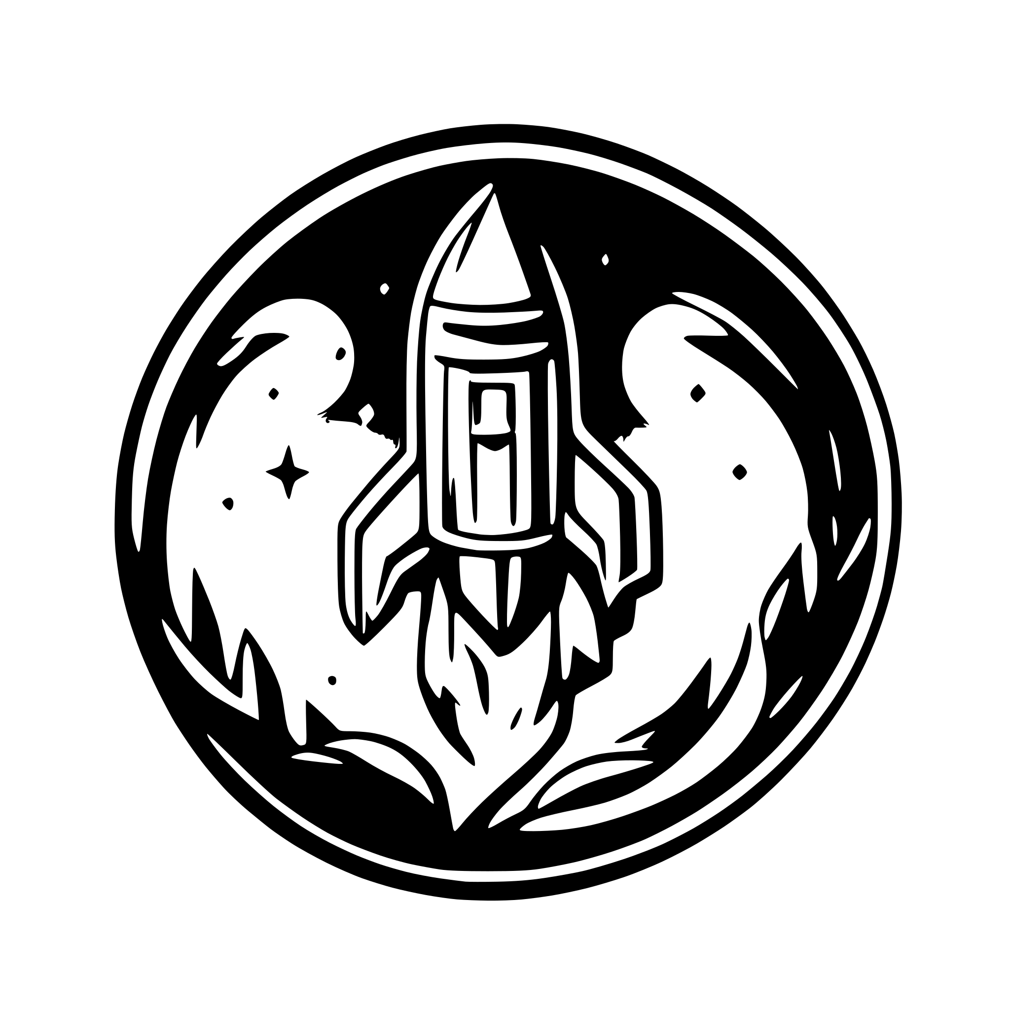 AI-generated SVG of a rocket launching in a circle